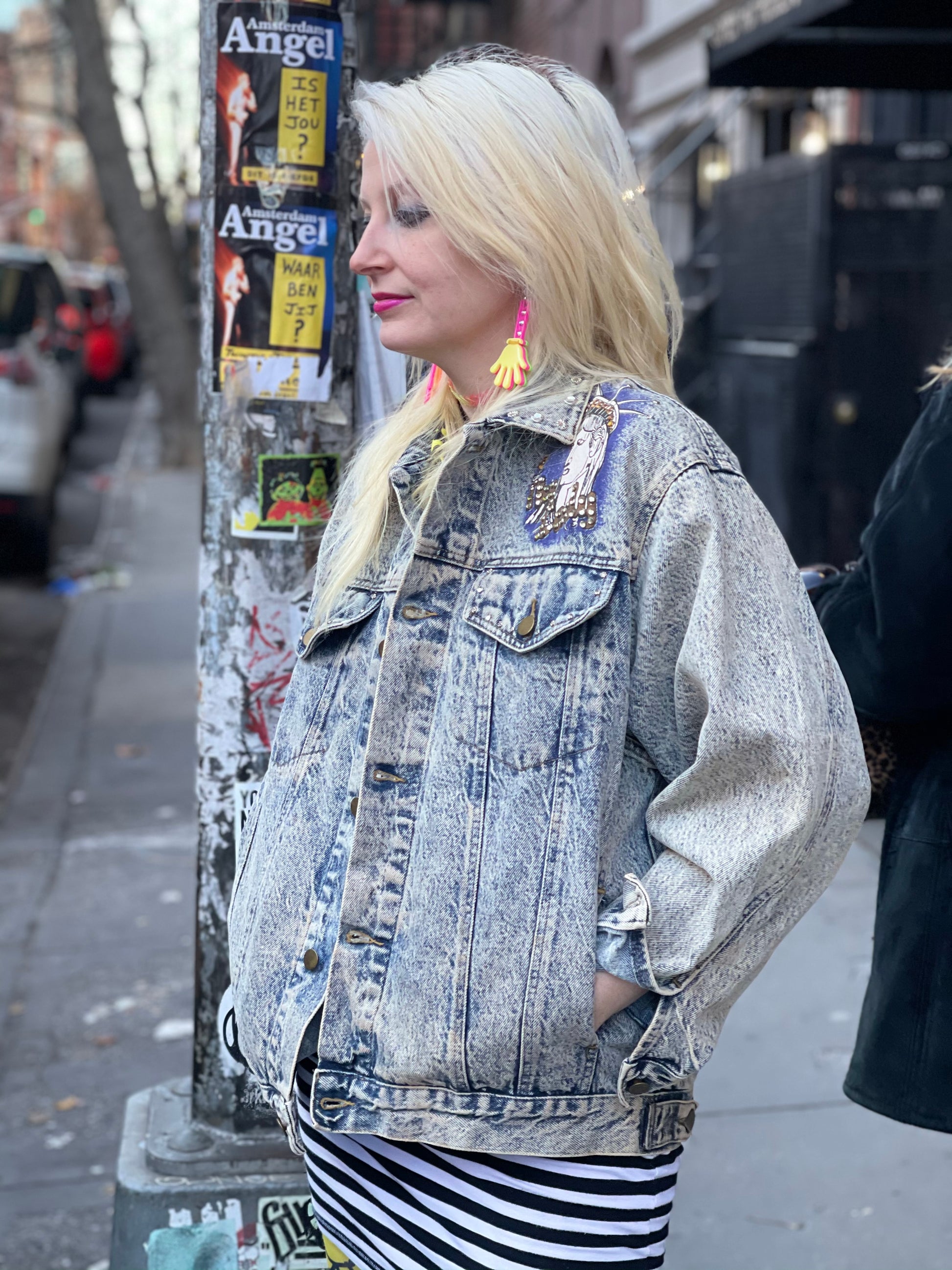 Vintage 80s New York Painted and Studded jacket - Spark Pretty