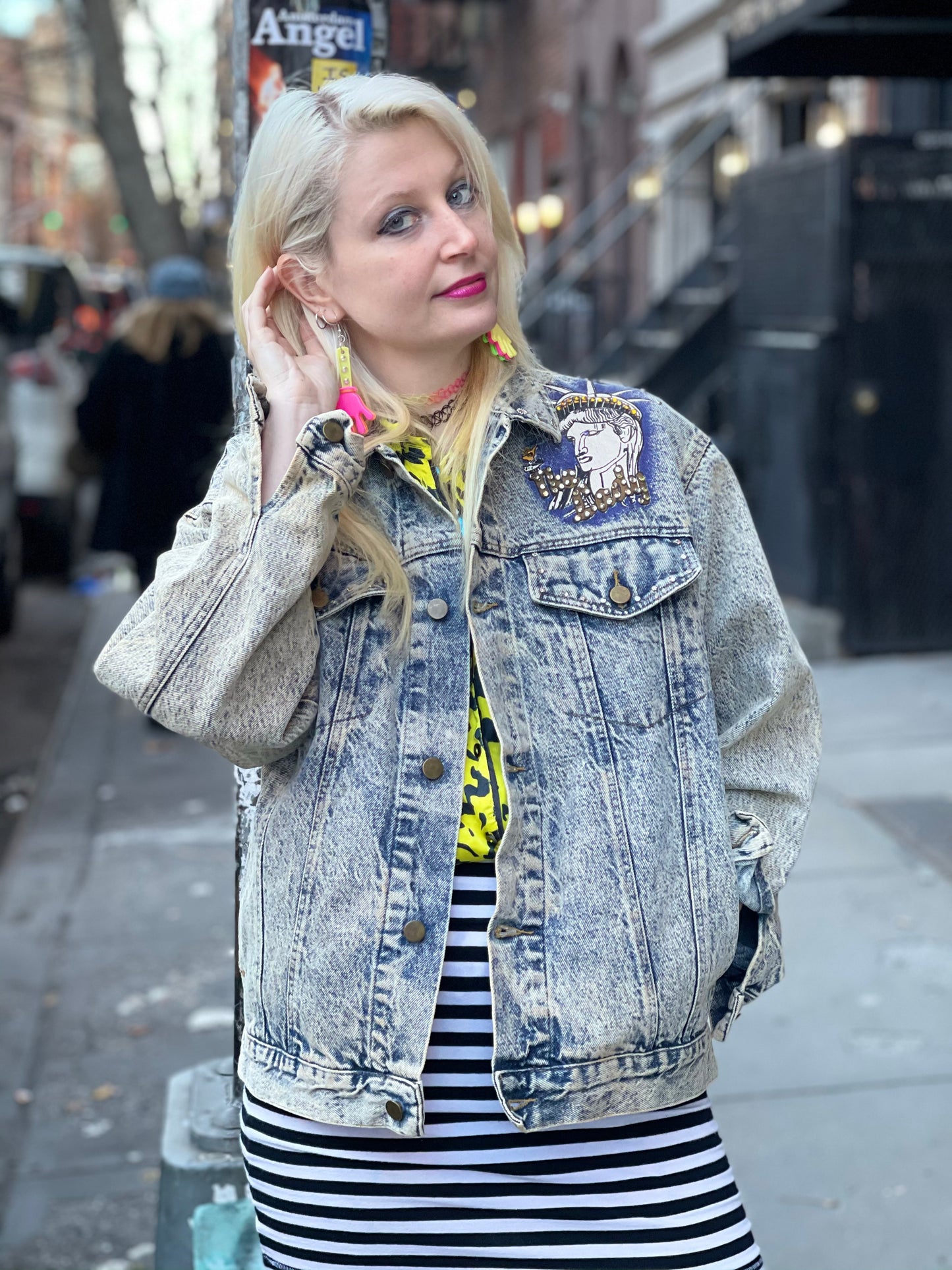 Vintage 80s New York Painted and Studded jacket - Spark Pretty