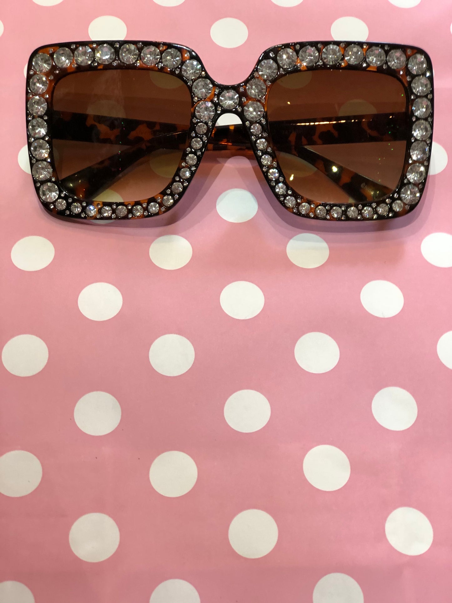 Square Rhinestone Glam Sunglasses - Spark Pretty