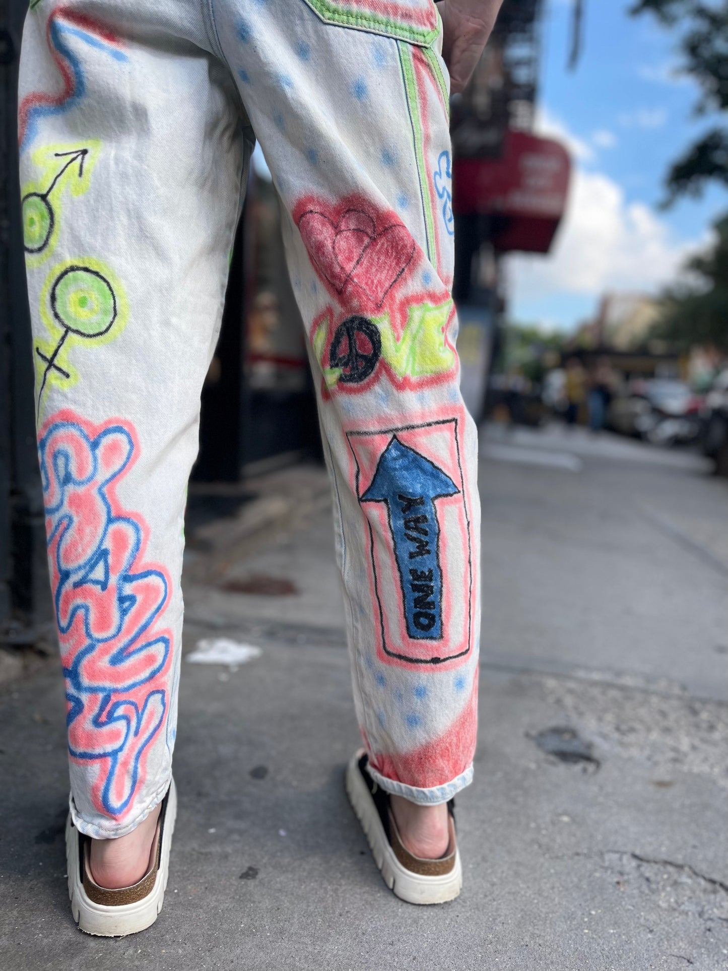 Vintage 90s Hand Illustrated Overalls - Spark Pretty