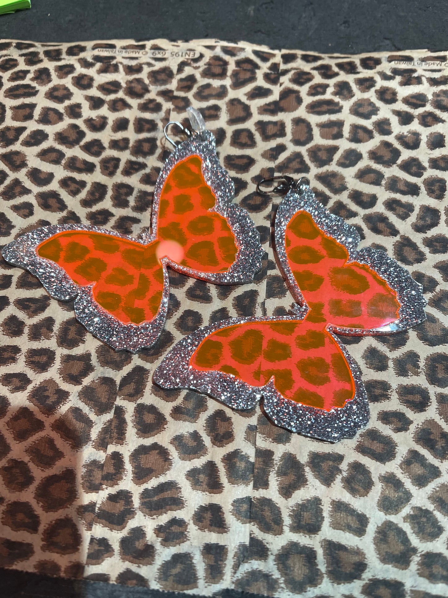Pink Holo Butterfly Earrings by Marina Fini - Spark Pretty