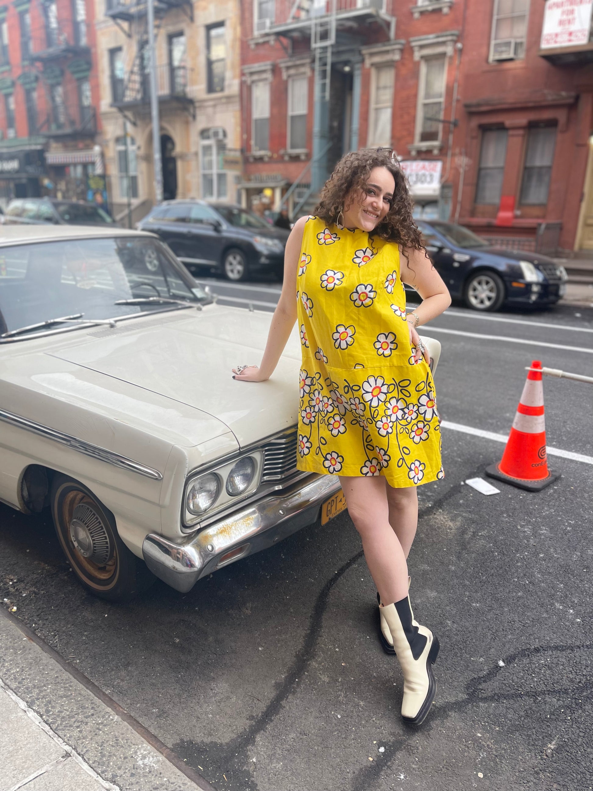 Vintage 70s Yellow Floral Plus Size Romper - Spark Pretty