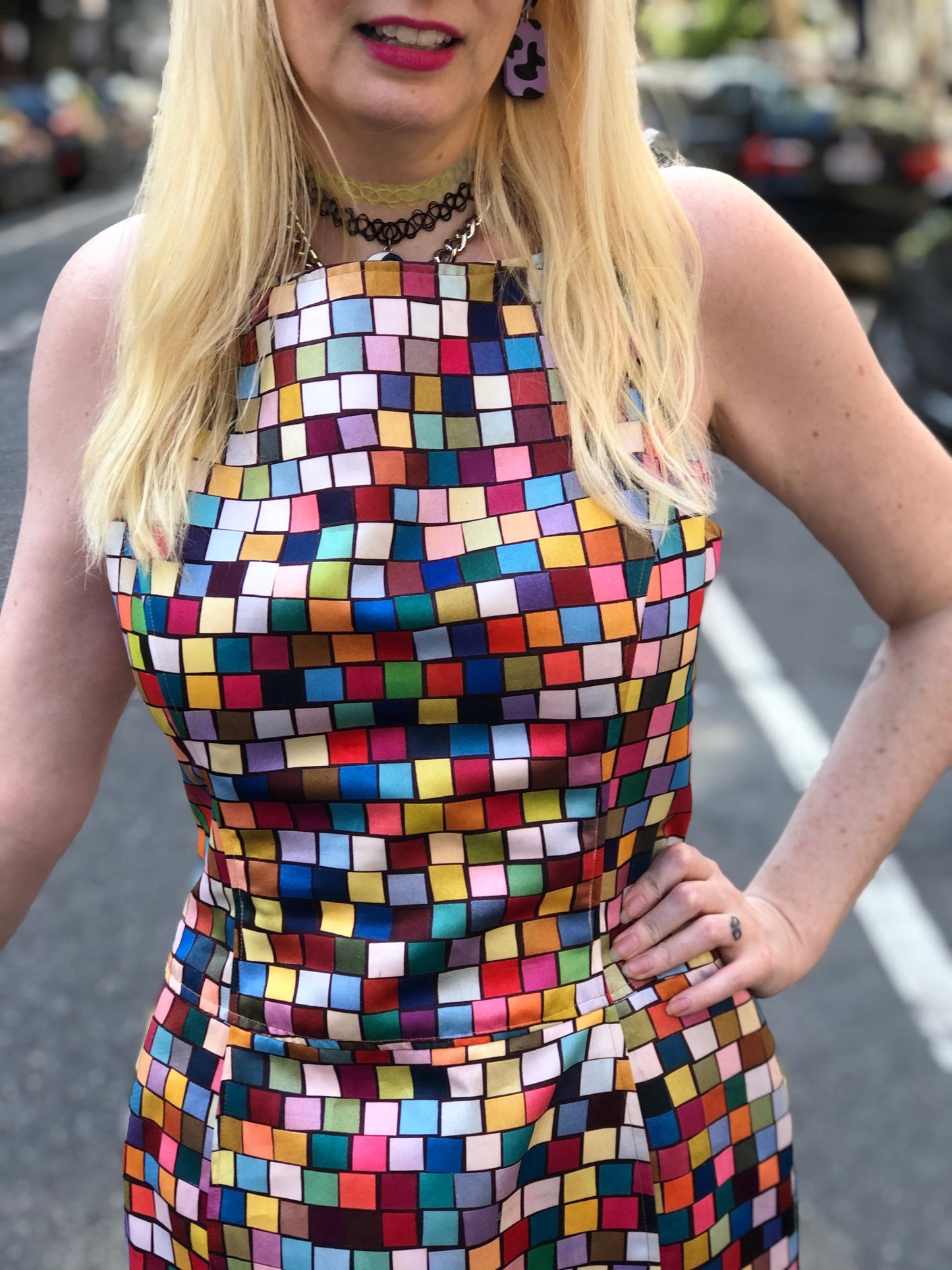 Vintage 90s Todd Oldham Rainbow Check Dress - Spark Pretty