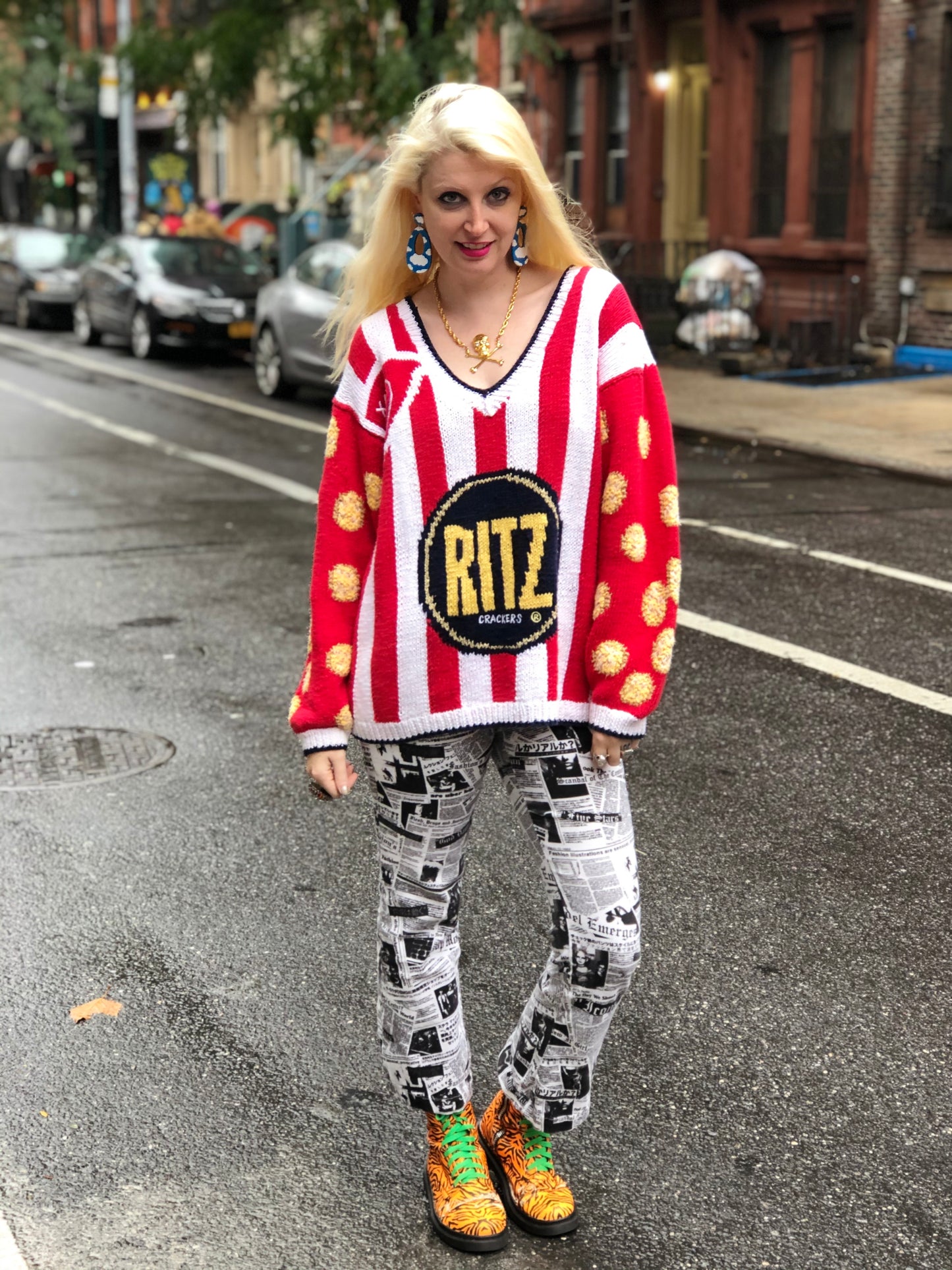 Vintage 80s Ritz Cracker Novelty Sweater - Spark Pretty