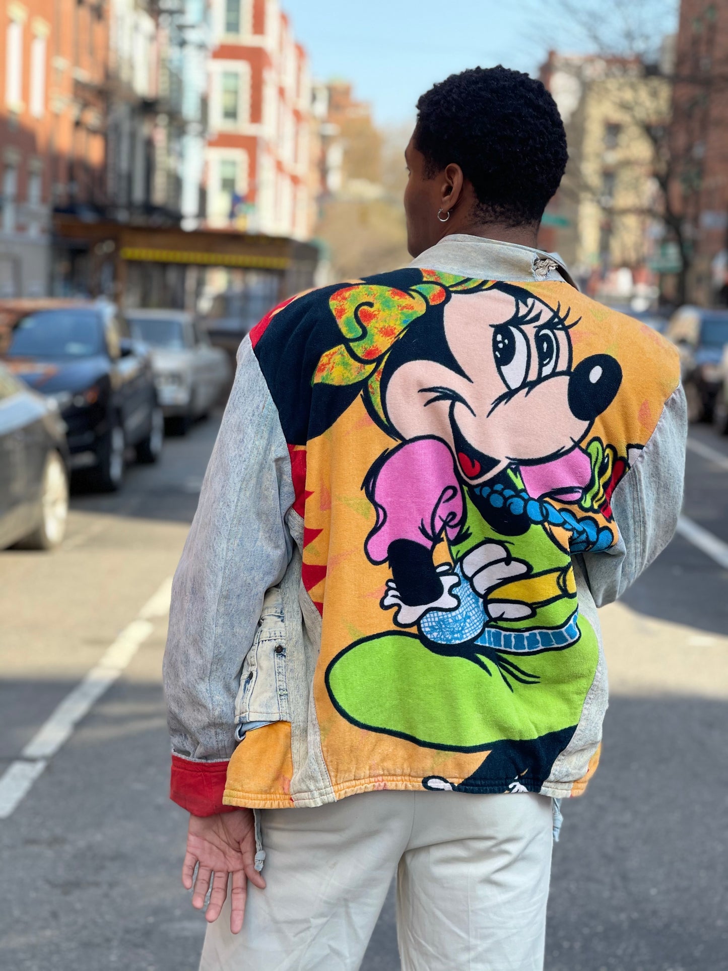 Vintage 80s Patchwork Minnie Mouse Jean Jacket - Spark Pretty