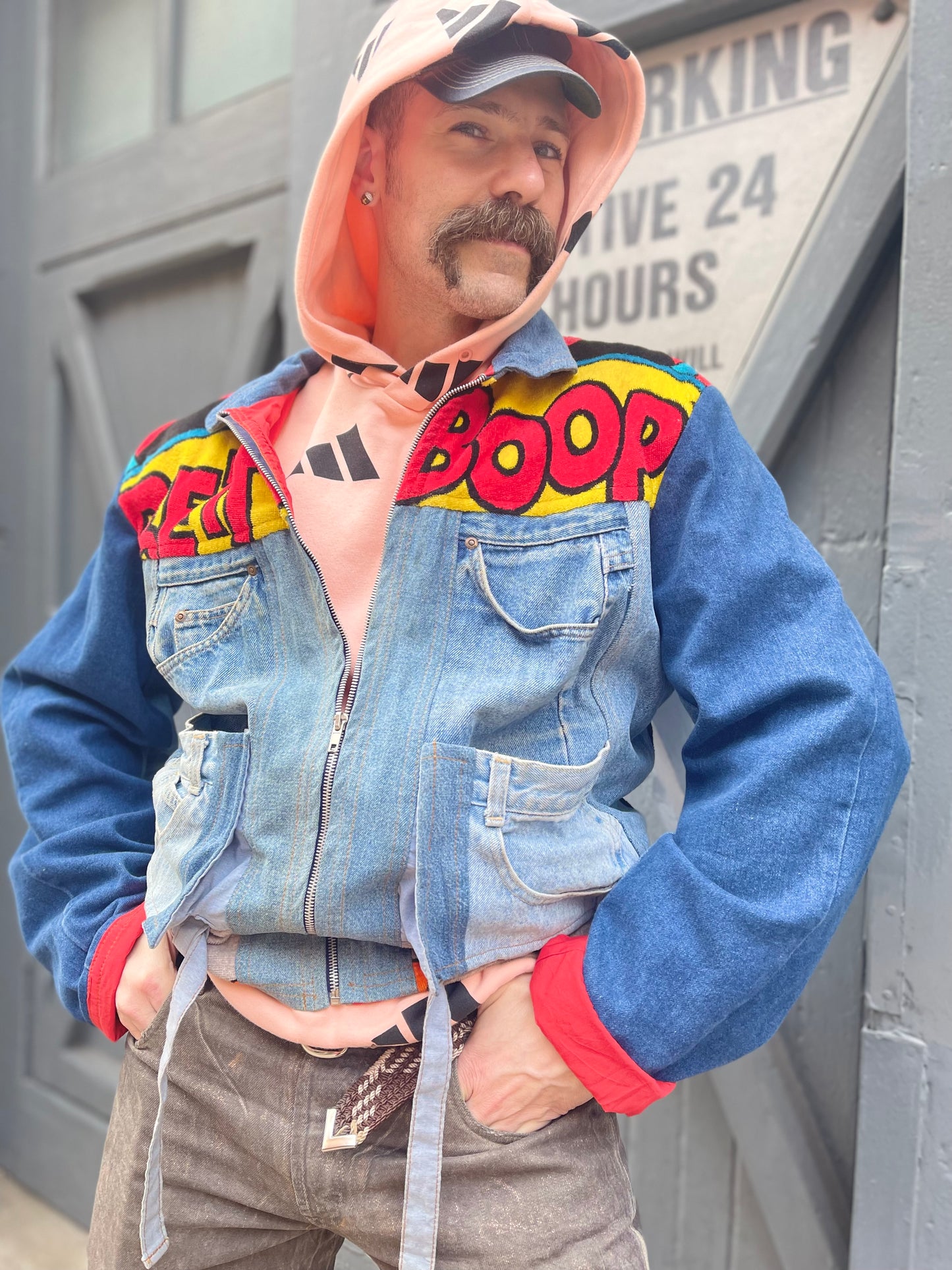Vintage 80s Patchwork Biker Boop Jean Jacket - Spark Pretty