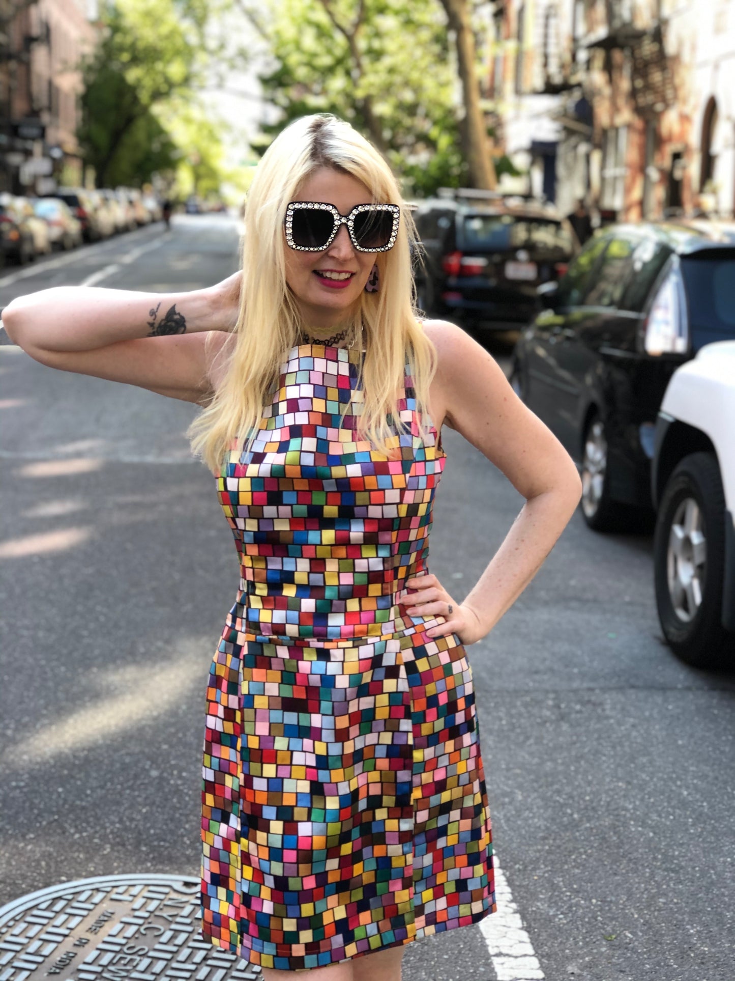 Vintage 90s Todd Oldham Rainbow Check Dress - Spark Pretty