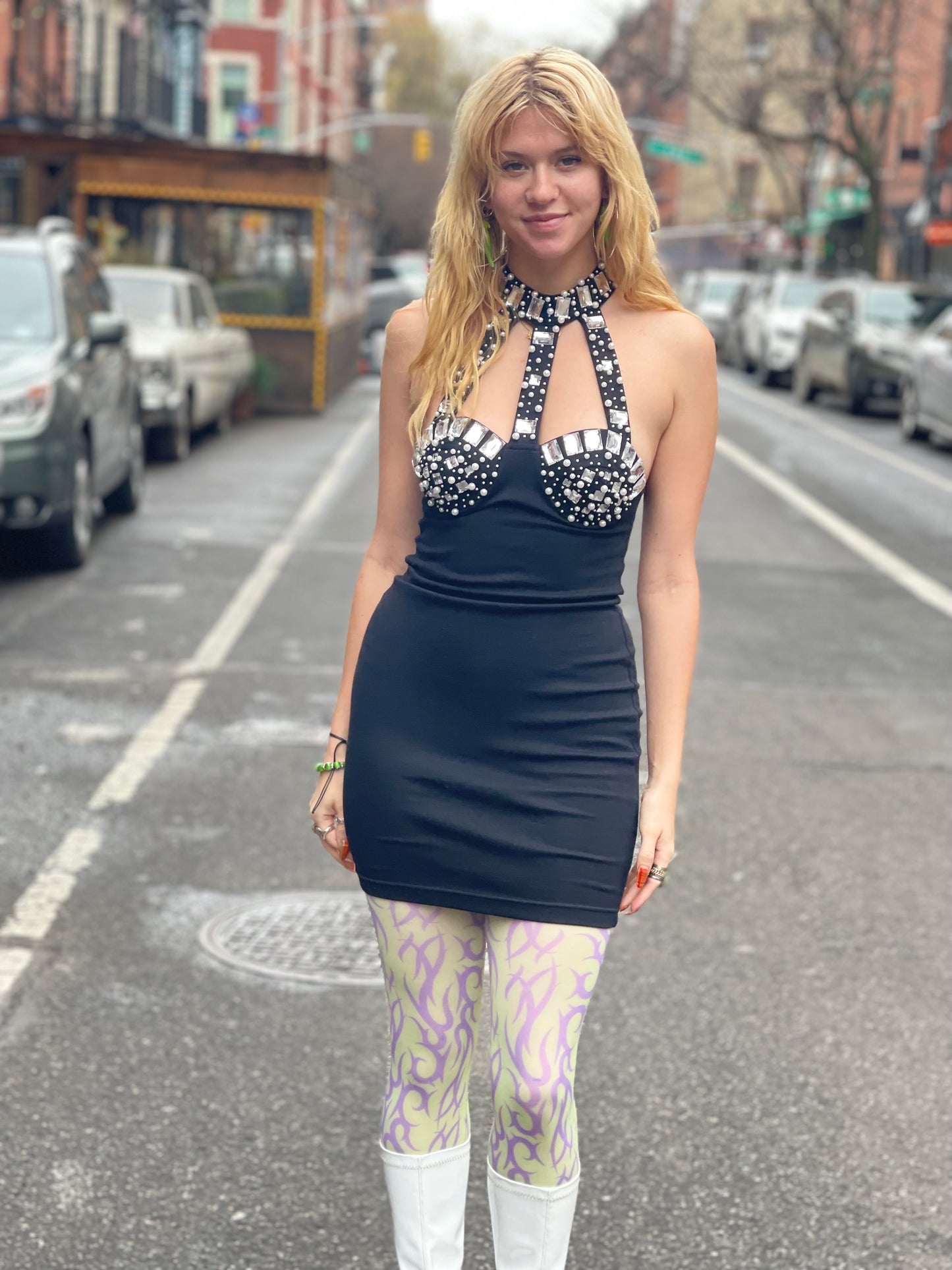 Vintage 90s Gem Studded Bustier Dress - Spark Pretty