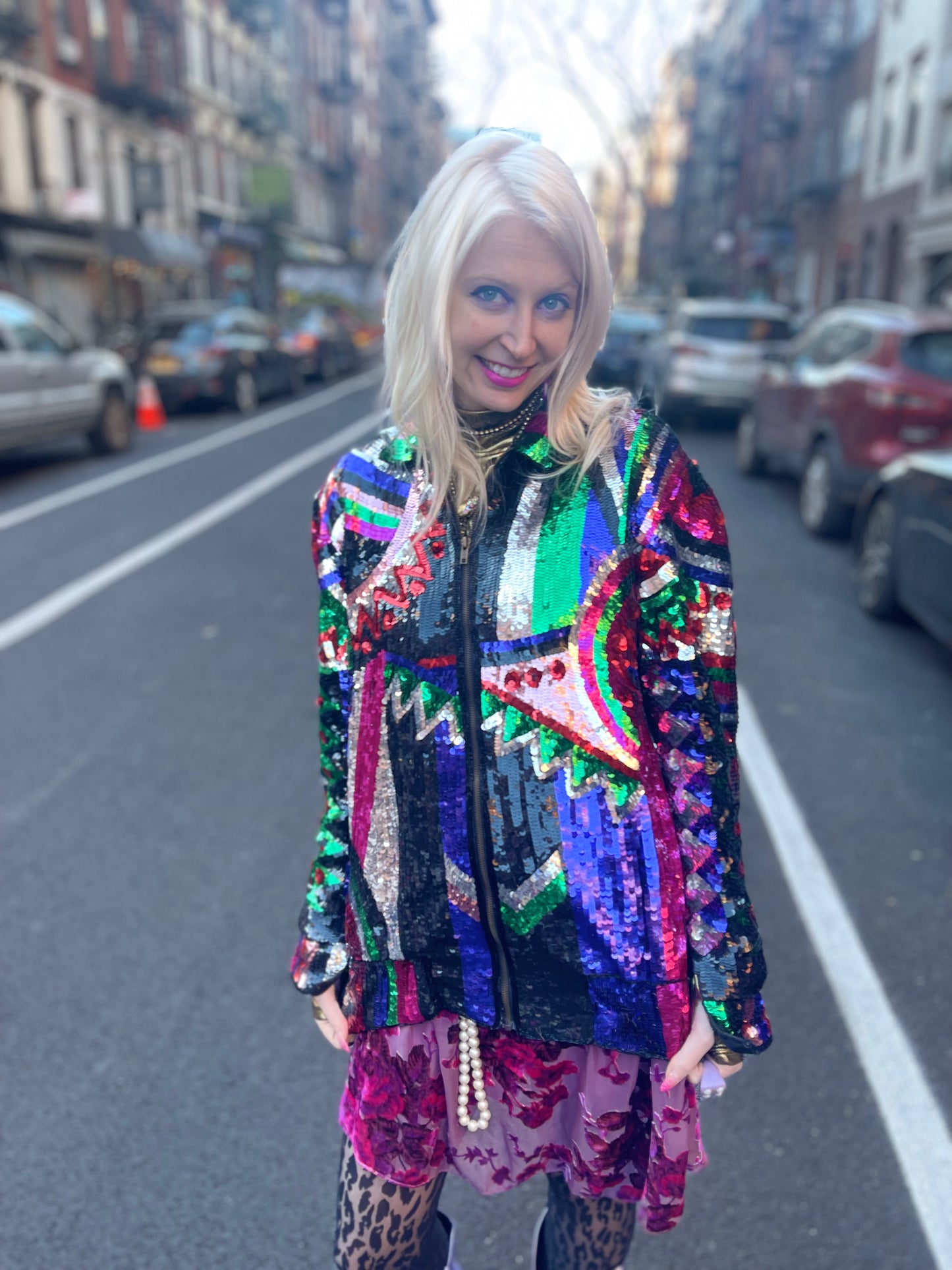 Vintage 80s Geometric Sequin Jacket - Spark Pretty