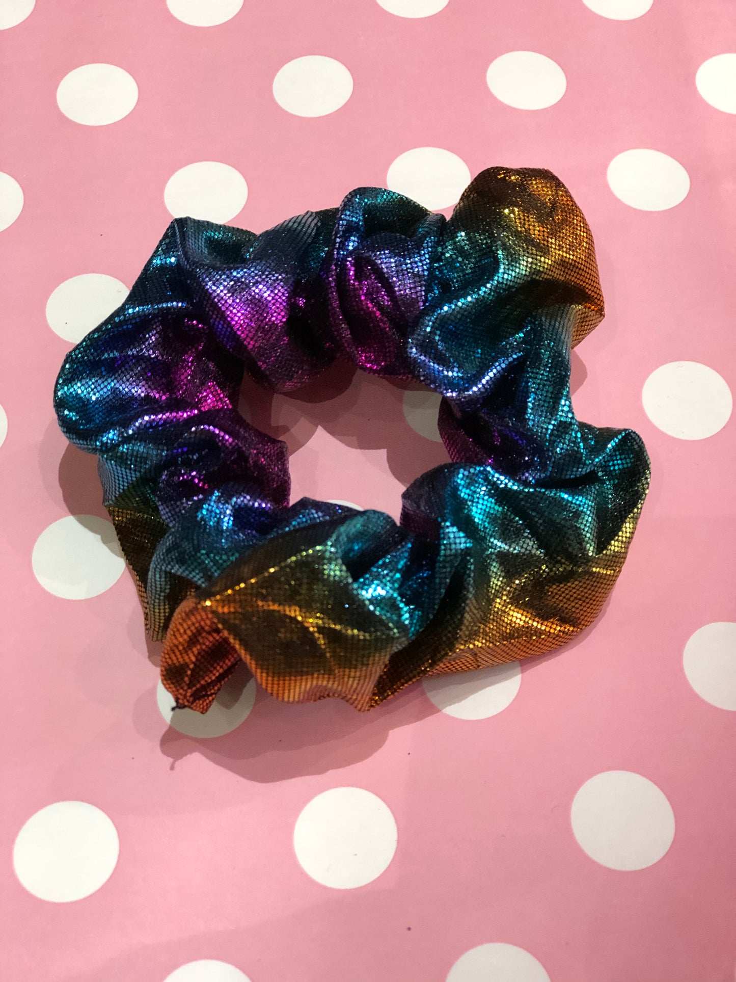 Rainbow Hologram Scrunchie - Spark Pretty