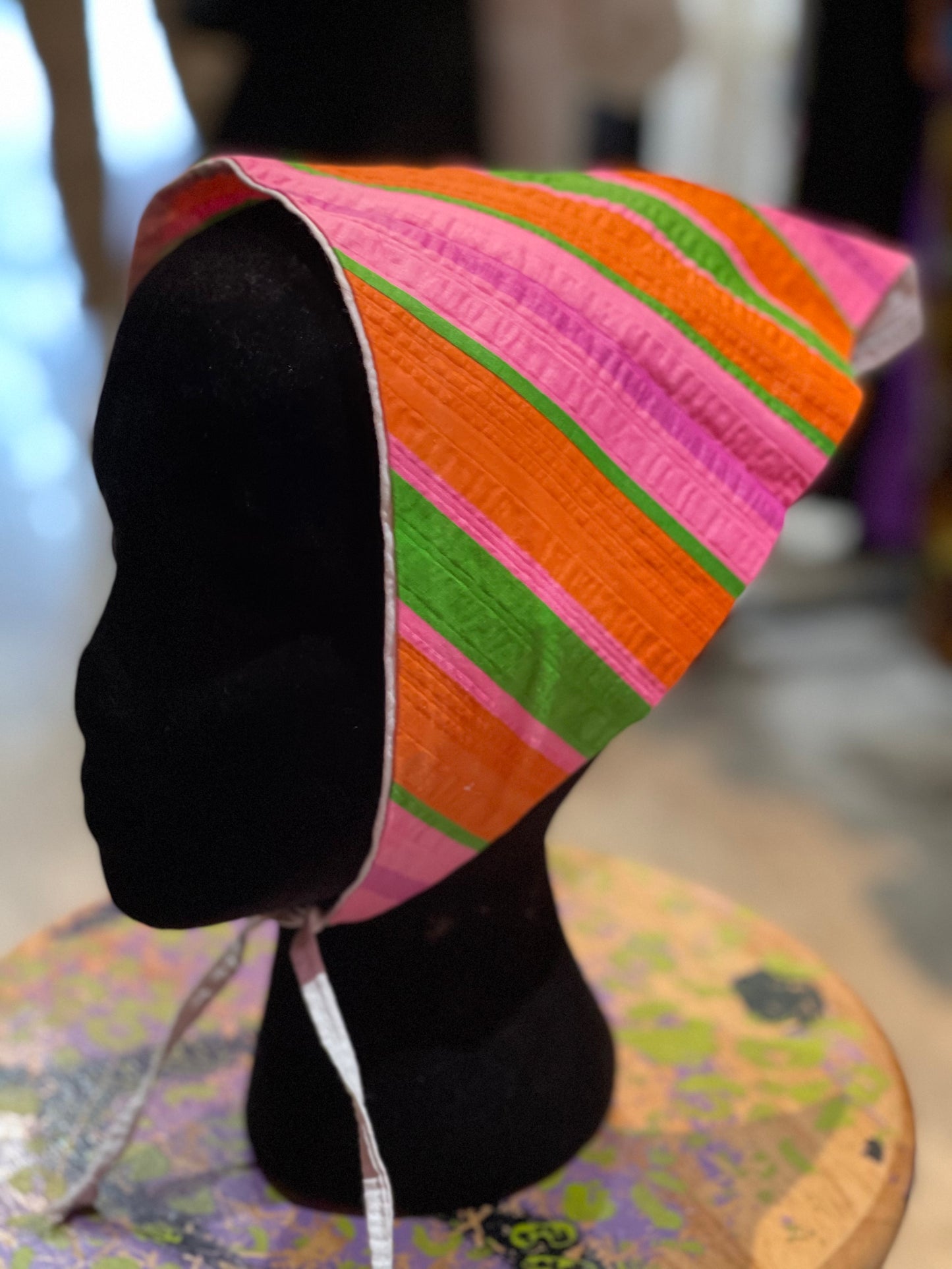 Vintage 70s Rainbow Print Head Scarf Bandana - Spark Pretty