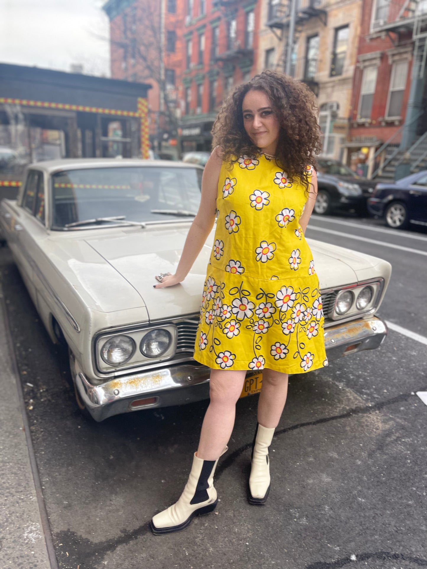 Vintage 70s Yellow Floral Plus Size Romper - Spark Pretty
