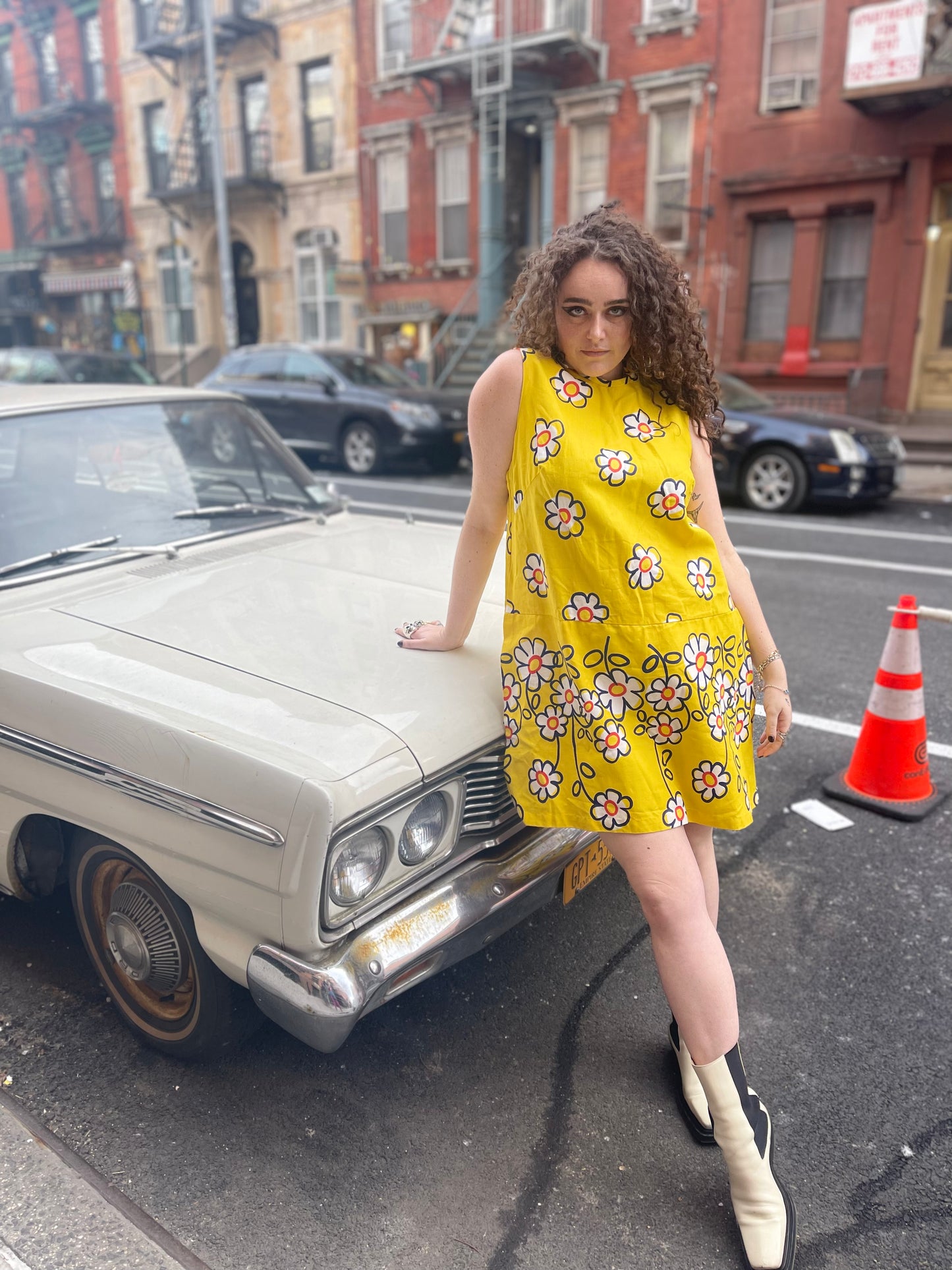 Vintage 70s Yellow Floral Plus Size Romper - Spark Pretty
