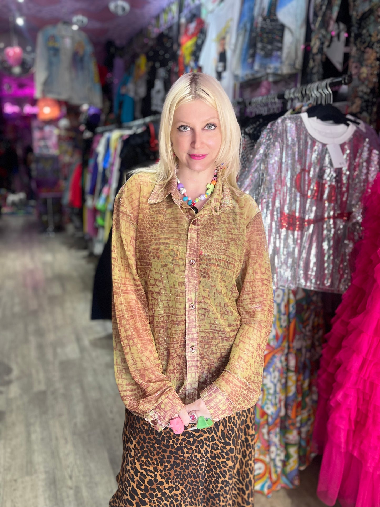 Vintage 90s Semi Sheer Rave Shirt