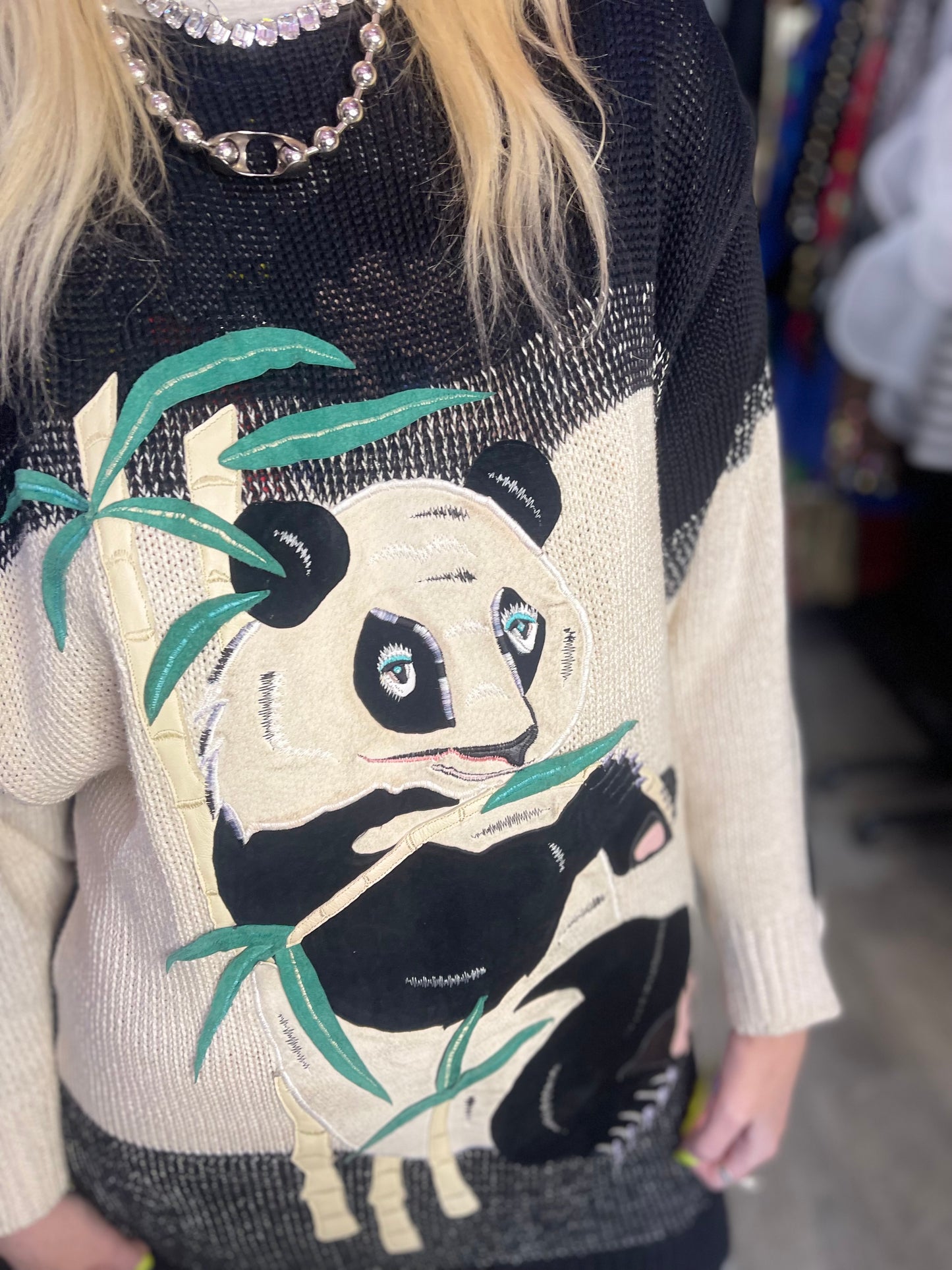 Vintage 80s Panda Sweater