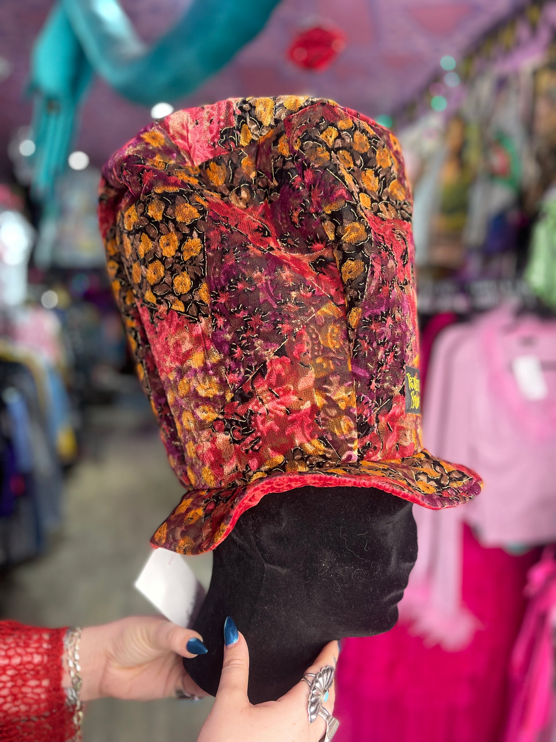Vintage 90s Velvet Burnout XL Top Hat - Spark Pretty