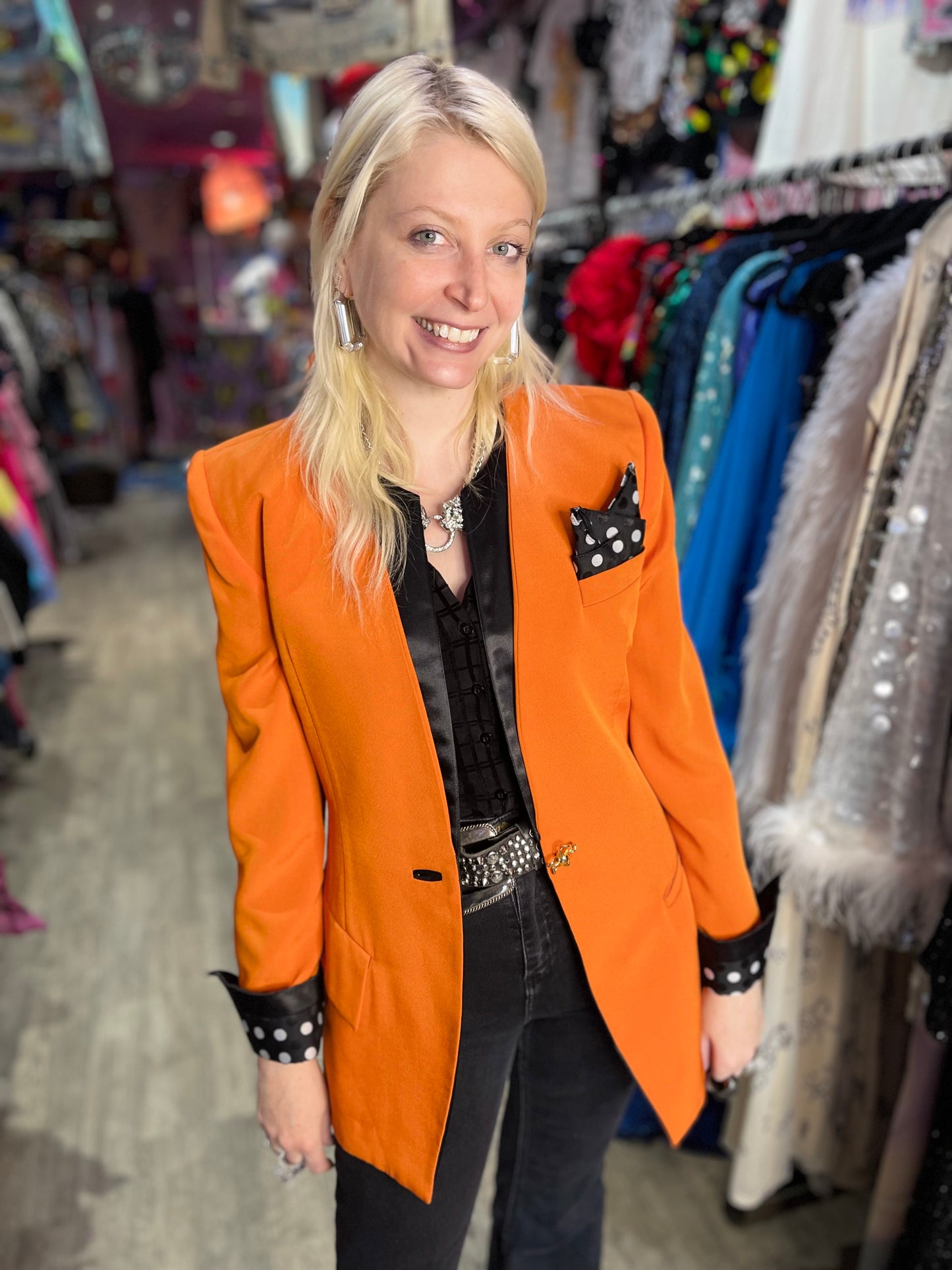 Vintage 90s Orange Blazer