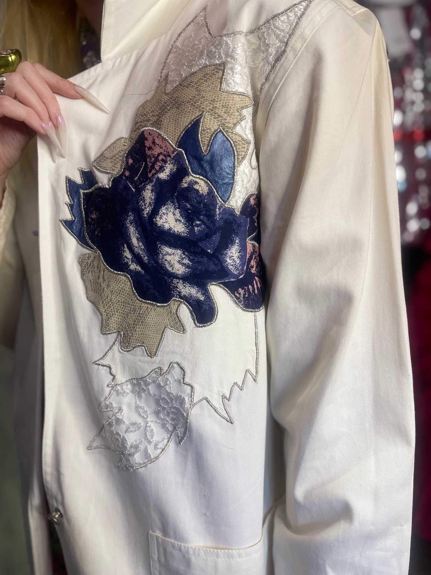 Vintage 90s Blue Rose Blazer