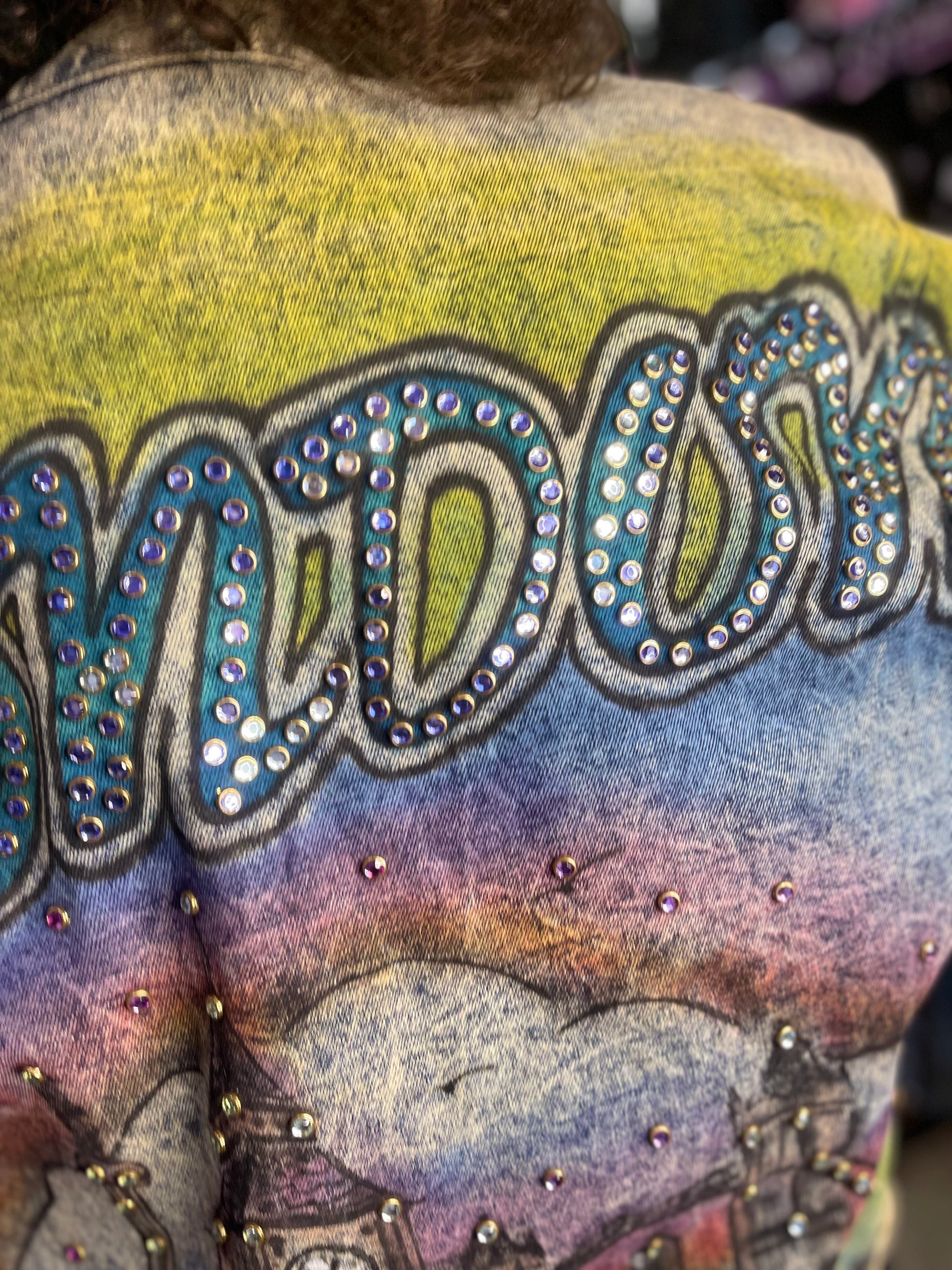 Vintage 80s Painted and Bedazzled London Jean Jacket - Spark Pretty