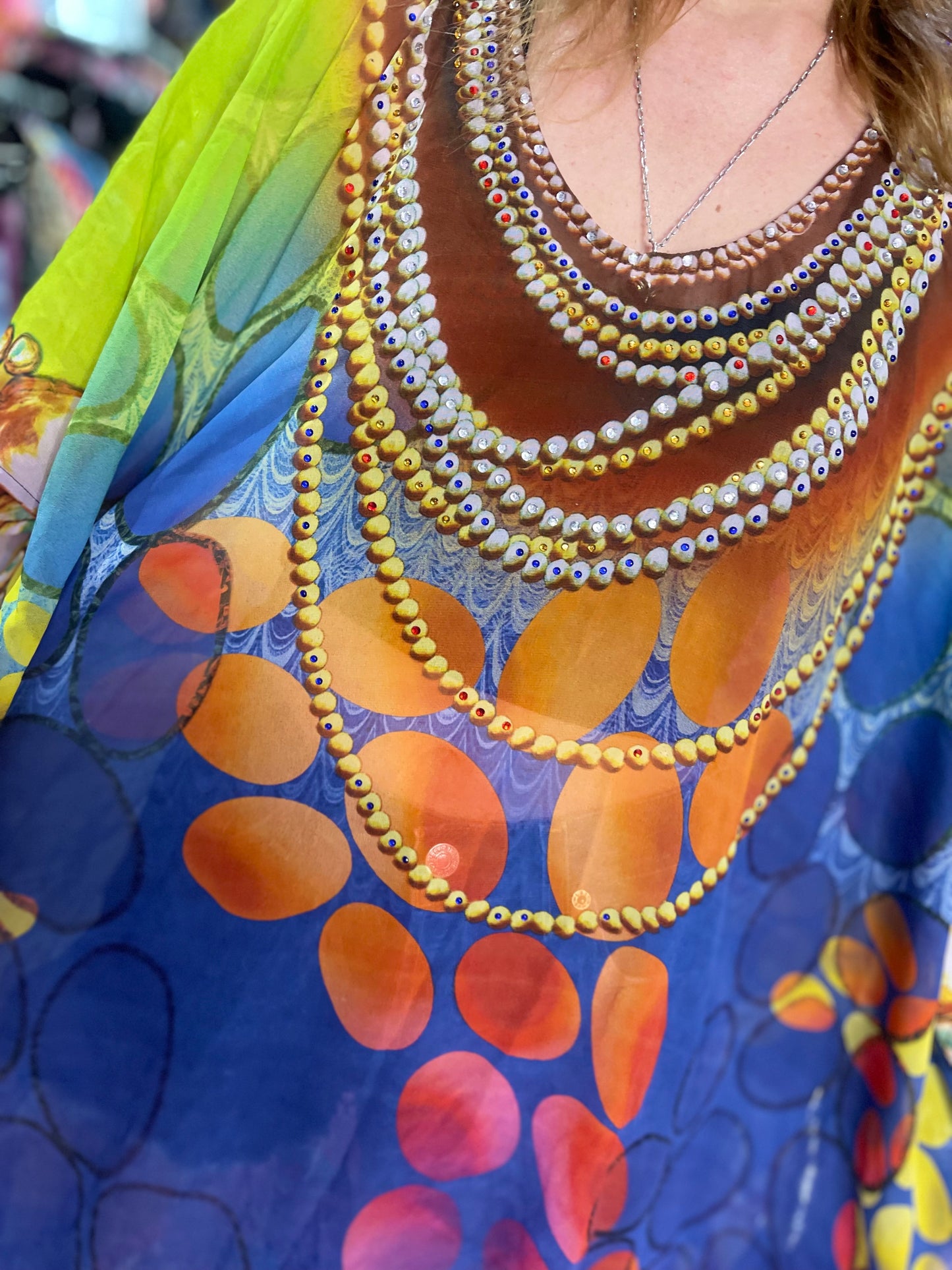 Vintage Y2K Colorful Sheer Jeweled Caftan