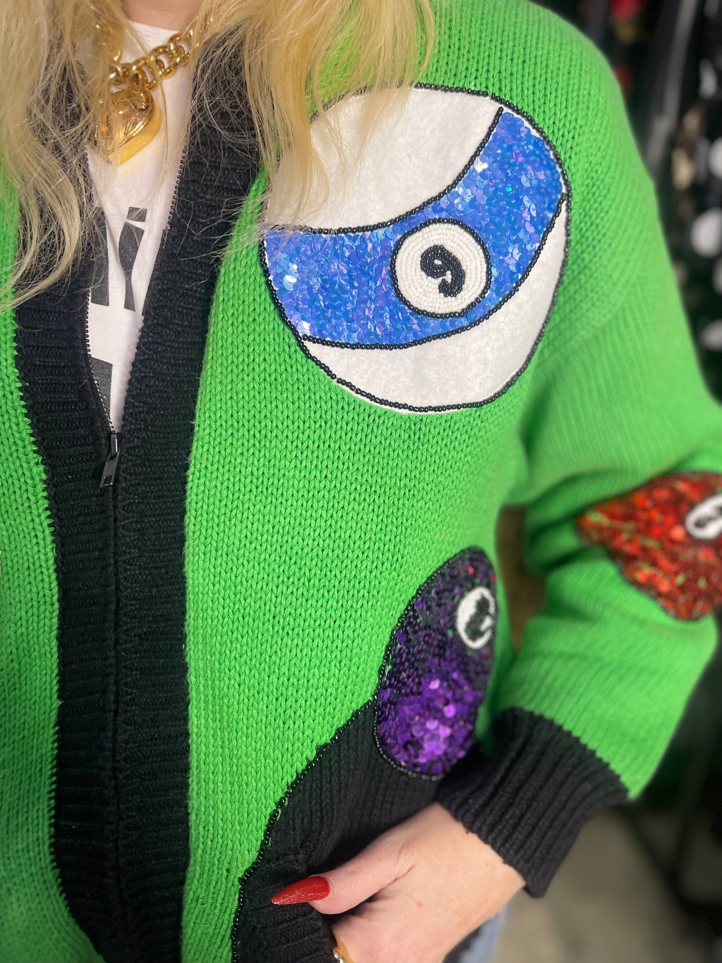 Vintage 90s Billiards Sweater Jacket - Spark Pretty