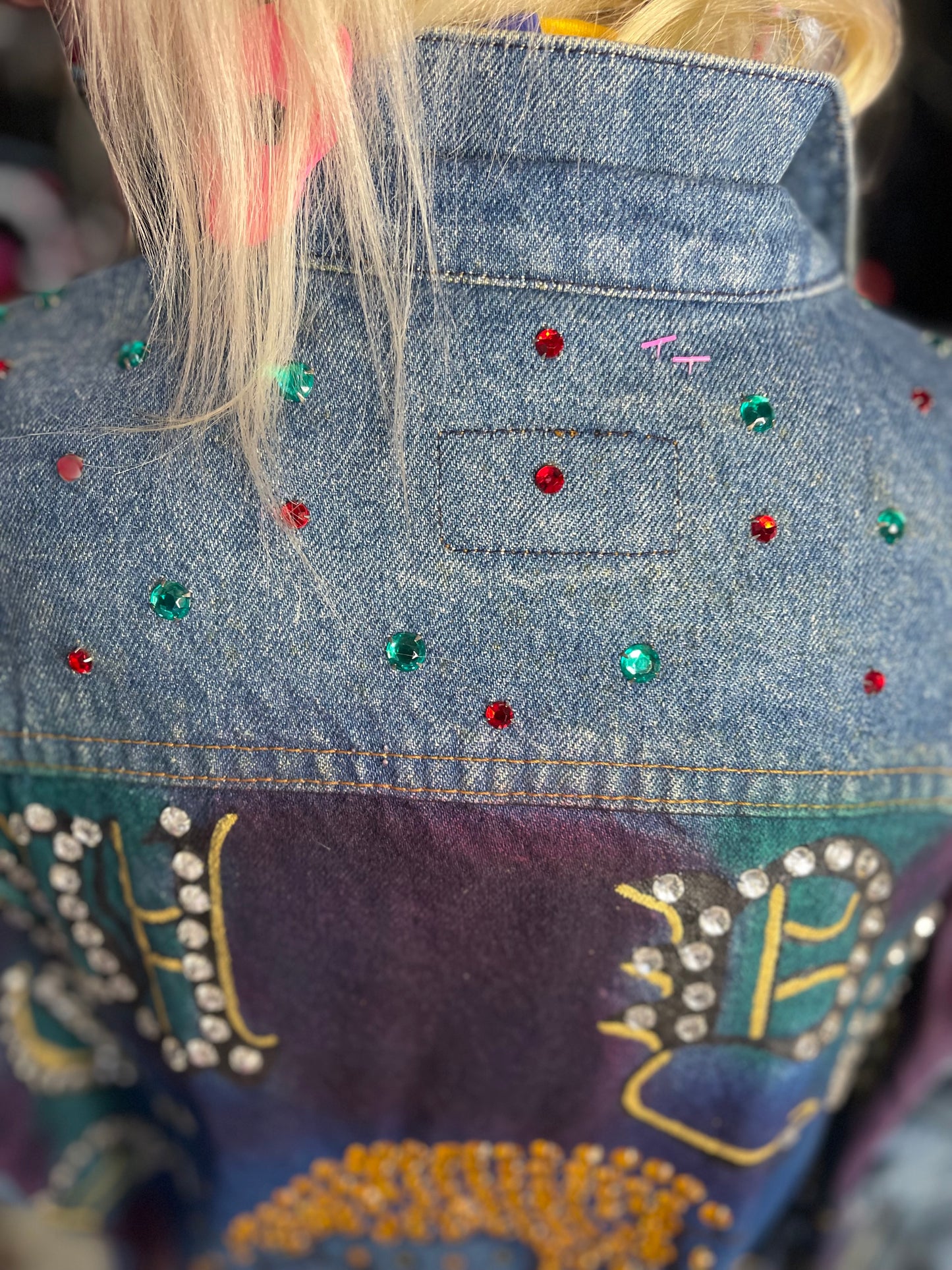 Vintage 80s Painted New York Jean Jacket