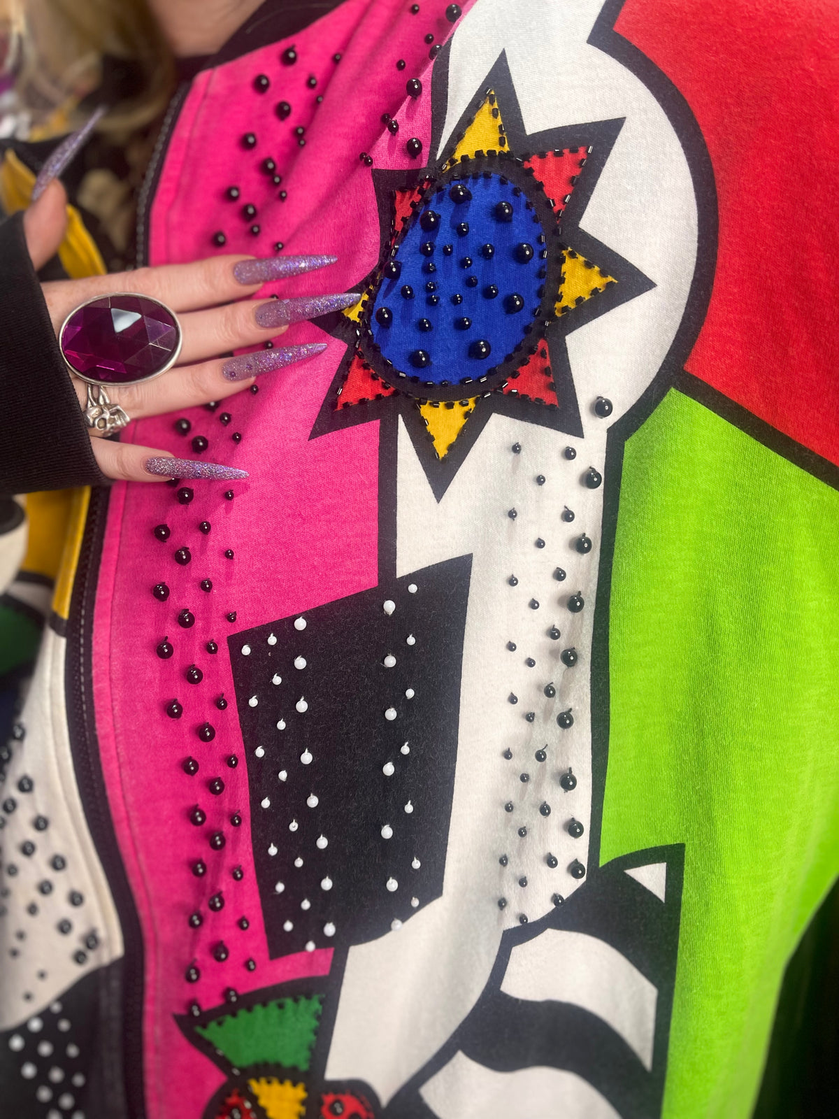 Vintage 90s Geometric Pop Art Jacket - Spark Pretty