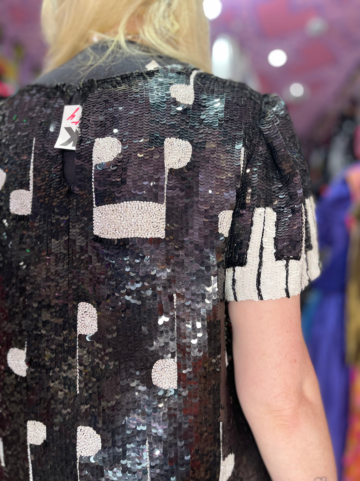 Vintage 80s Sequin Piano Key Sequin Top