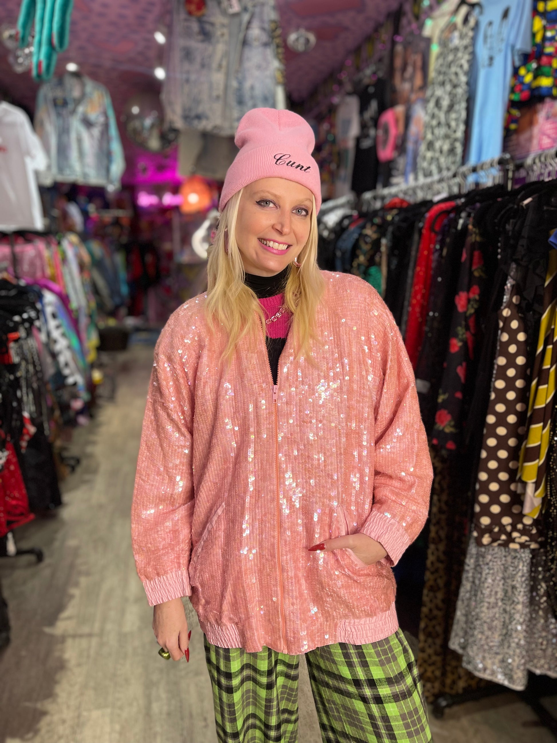 Vintage 80s 90s Sequin Bellisima Bomber Jacket - Spark Pretty