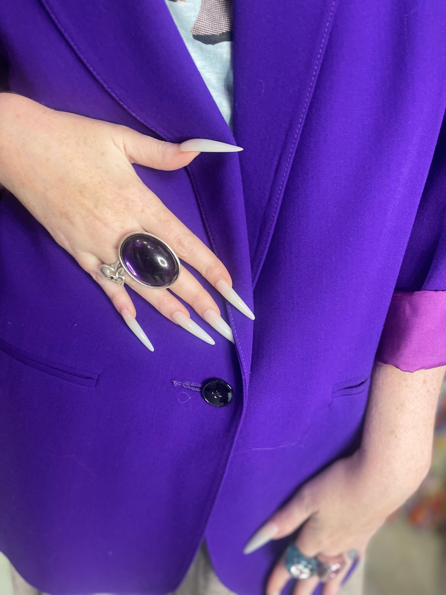 Vintage 90s Purple embroidered Blazer