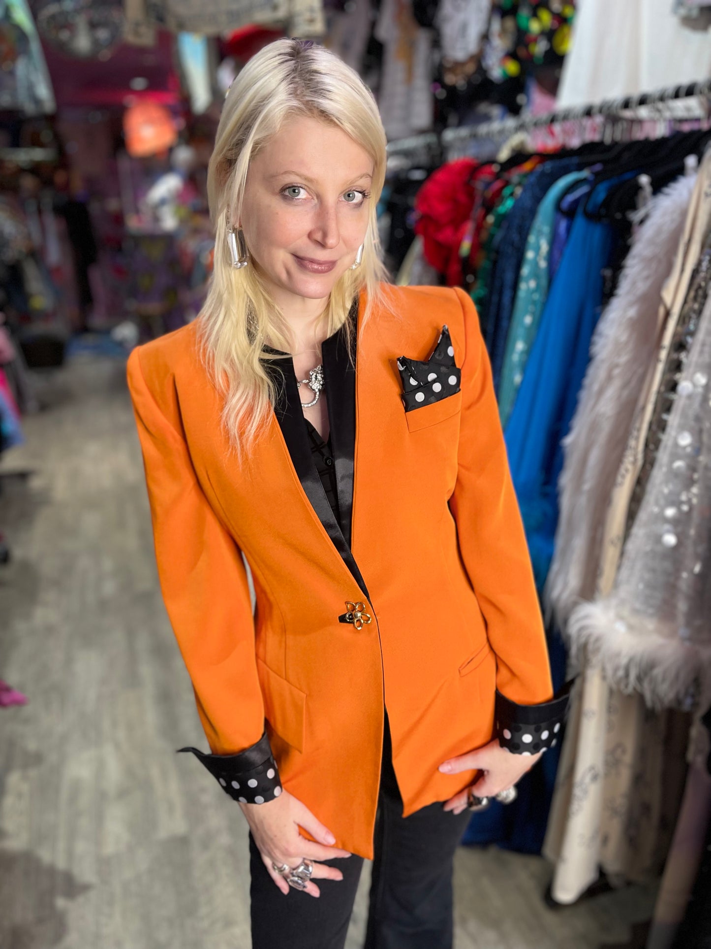 Vintage 90s Orange Blazer