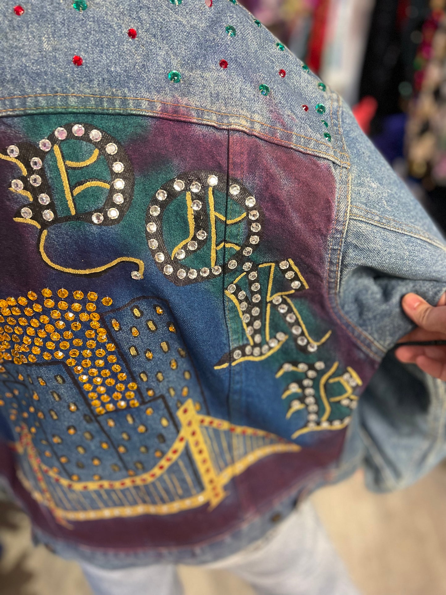 Vintage 80s Painted New York Jean Jacket