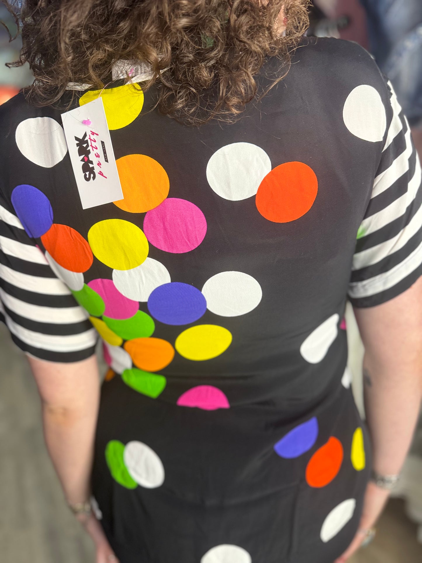 Vintage 90s Dots and Stripes Blouse