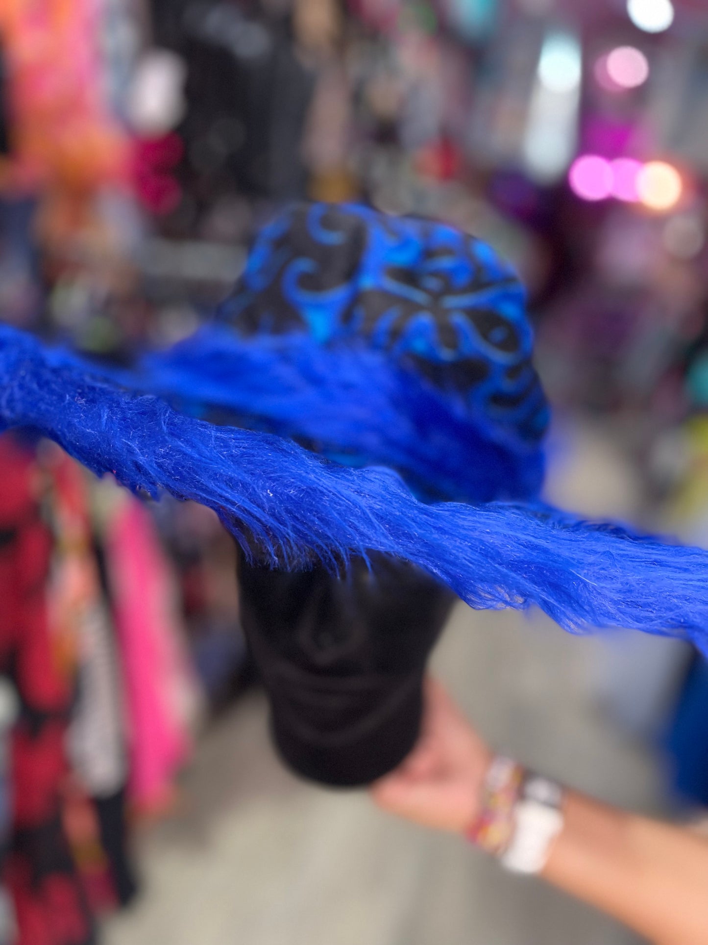 Flame and Faux Fur Rave Hat