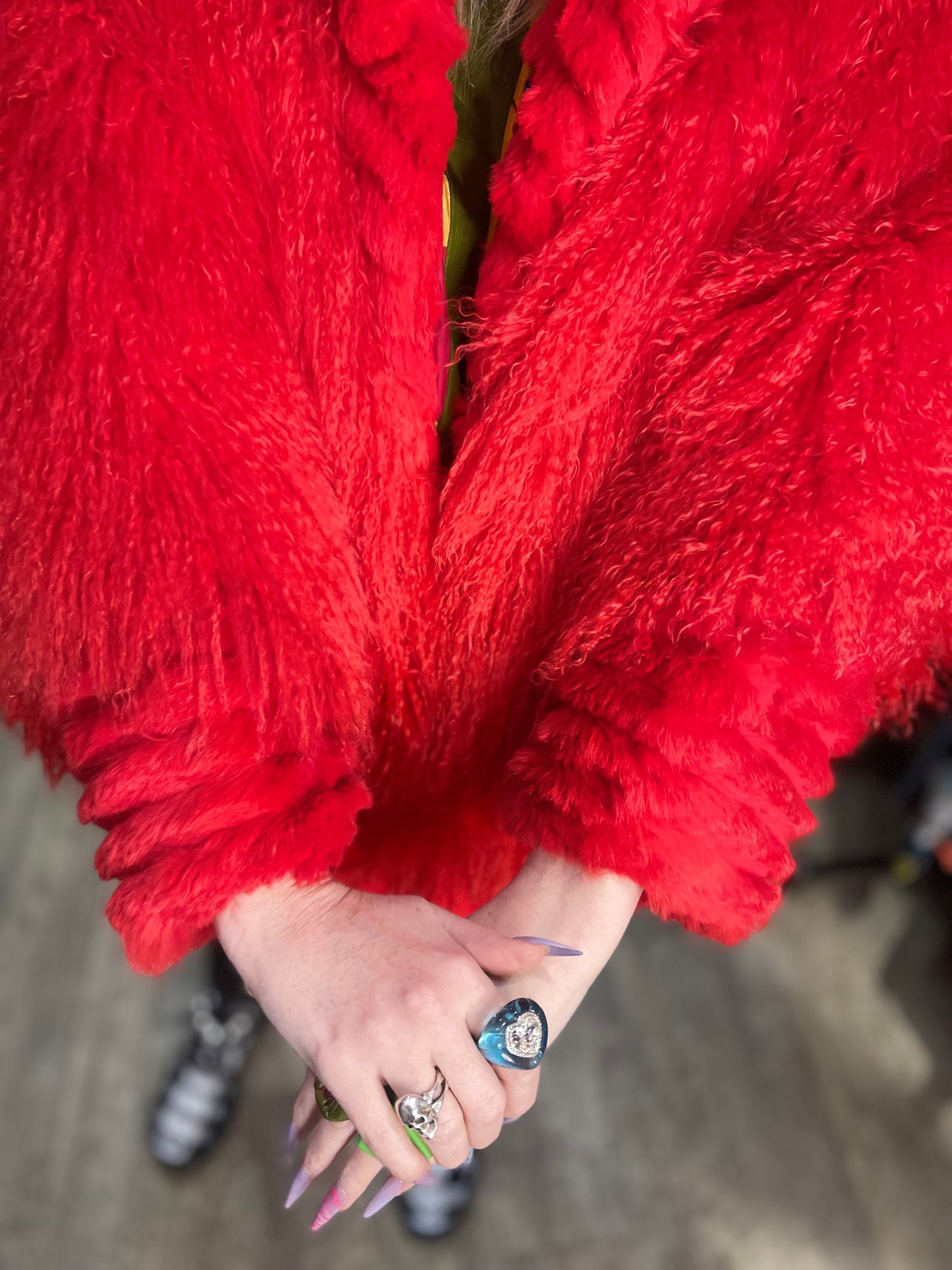 Y2K Red Mongolian Coat - Spark Pretty