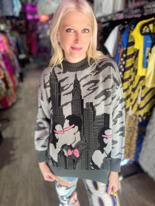 Vintage 80s New York New Wave Couple Sweater