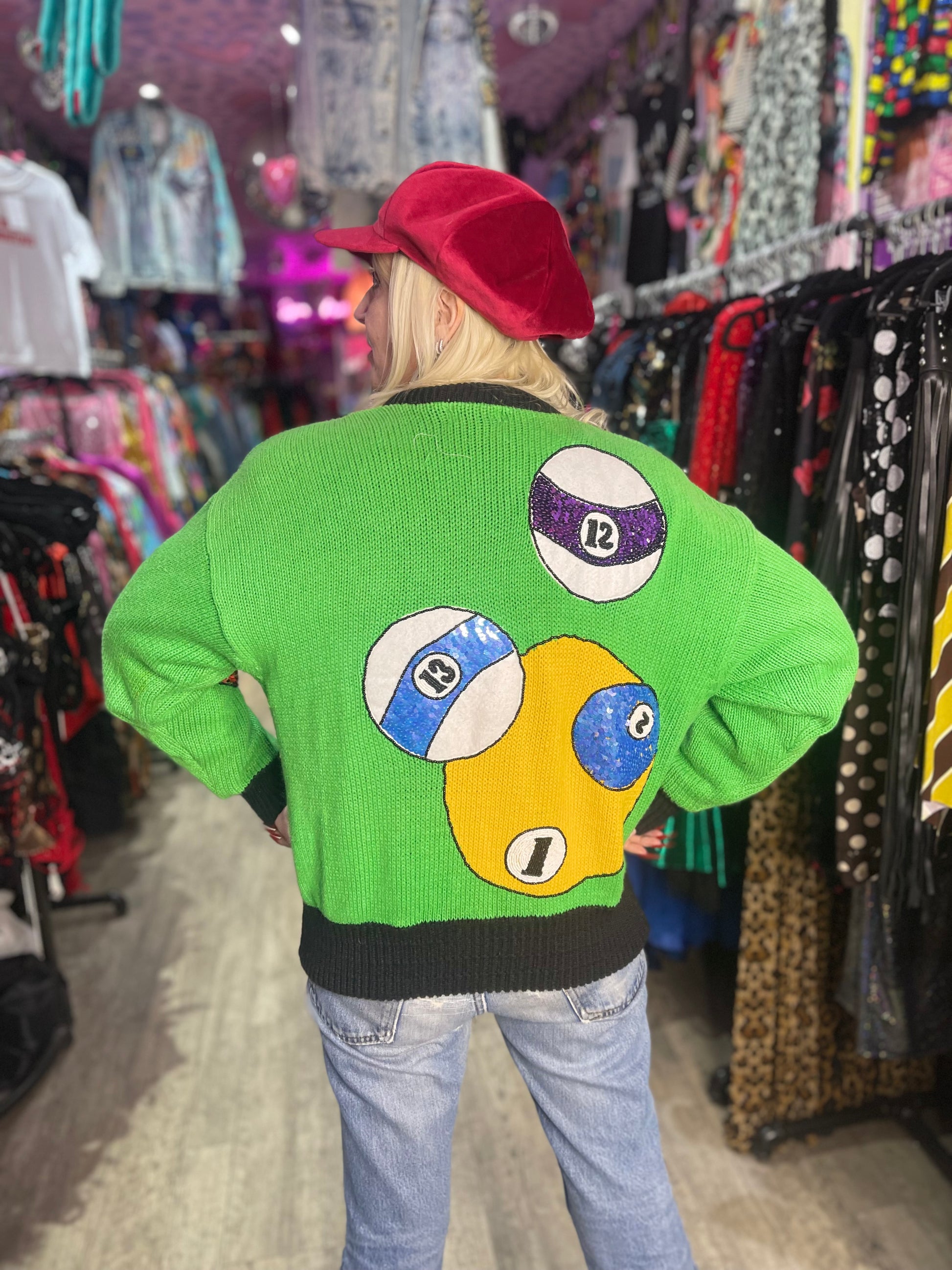 Vintage 90s Billiards Sweater Jacket - Spark Pretty