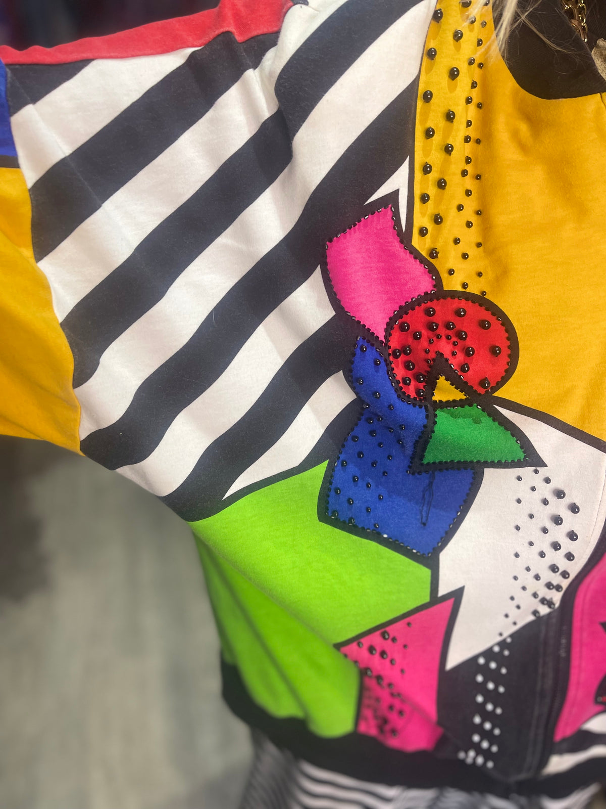 Vintage 90s Geometric Pop Art Jacket - Spark Pretty