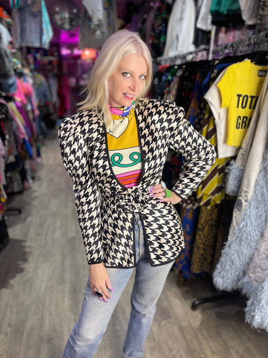 Vintage 90s Houndstooth Blazer