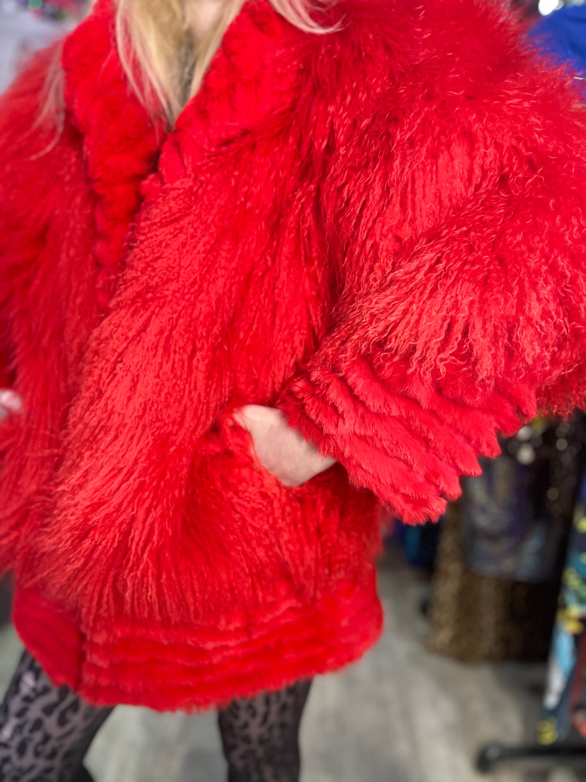 Y2K Red Mongolian Coat - Spark Pretty