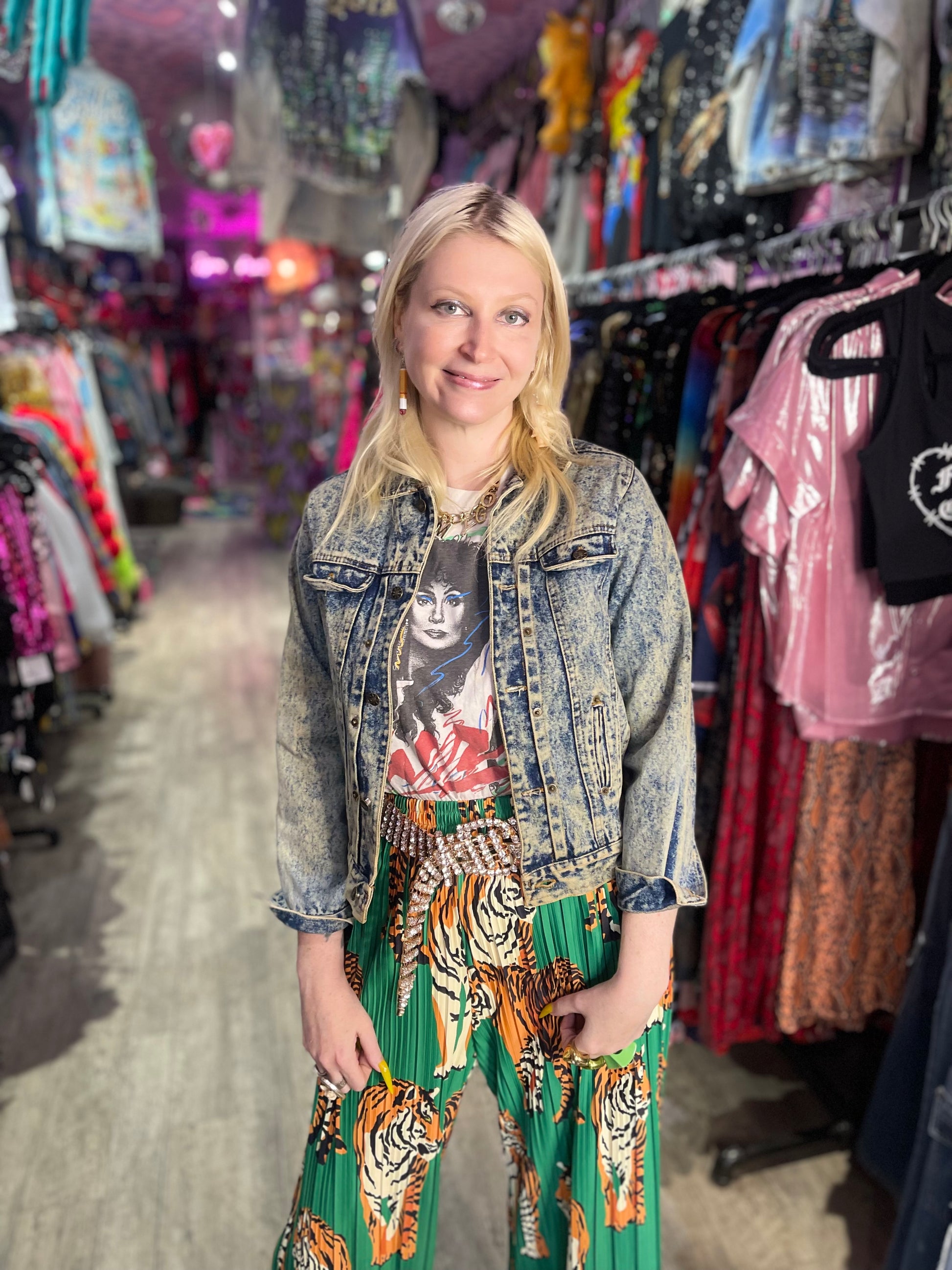 Vintage 80s Jukebox Jean Jacket - Spark Pretty