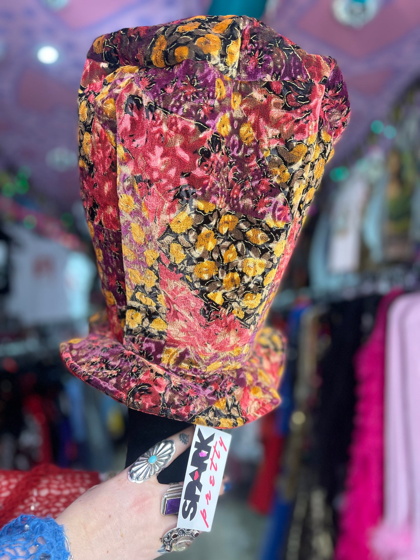 Vintage 90s Velvet Burnout XL Top Hat - Spark Pretty