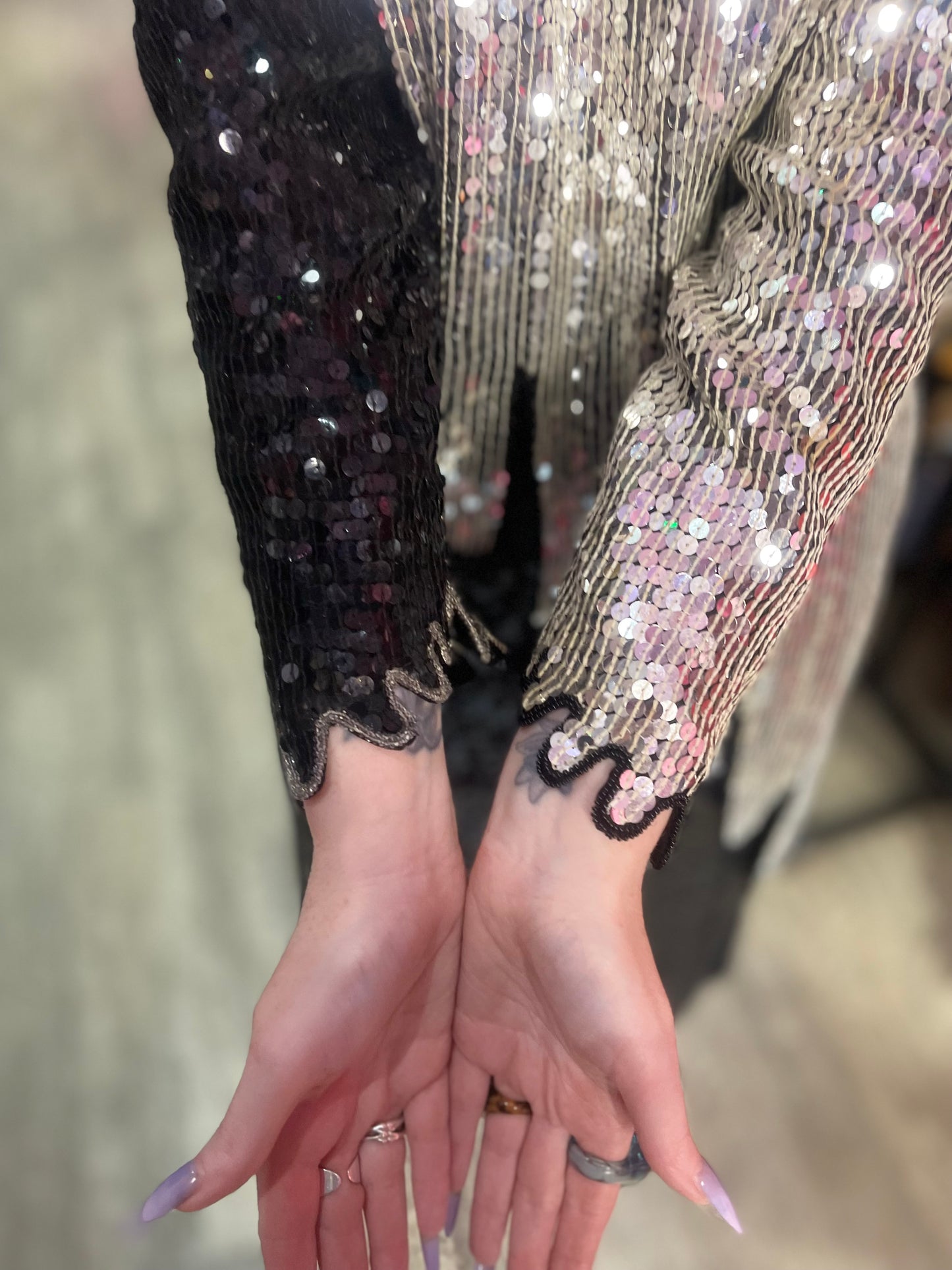 Vintage 80s Sequin Drip Style Dress - Spark Pretty