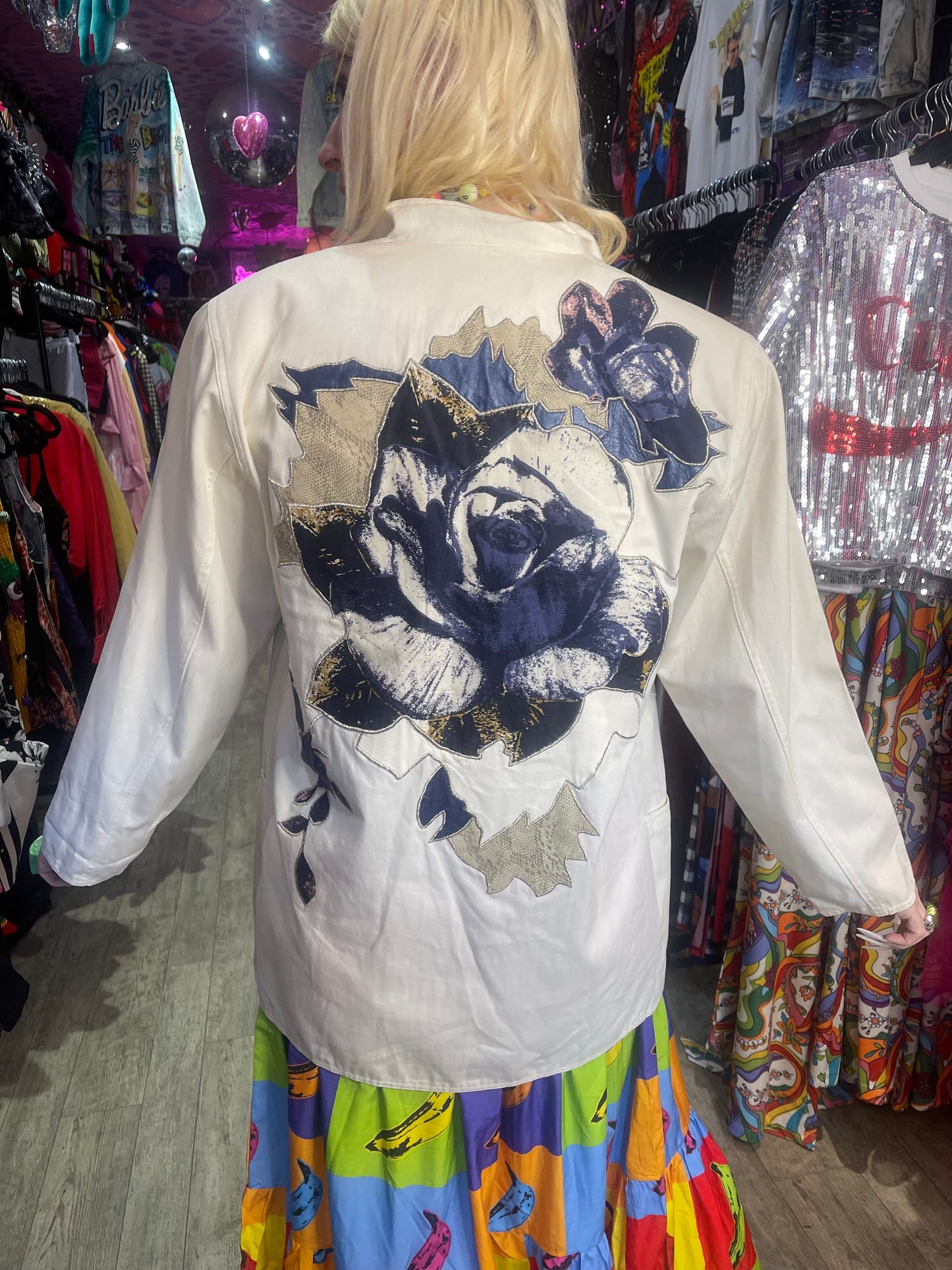 Vintage 90s Blue Rose Blazer