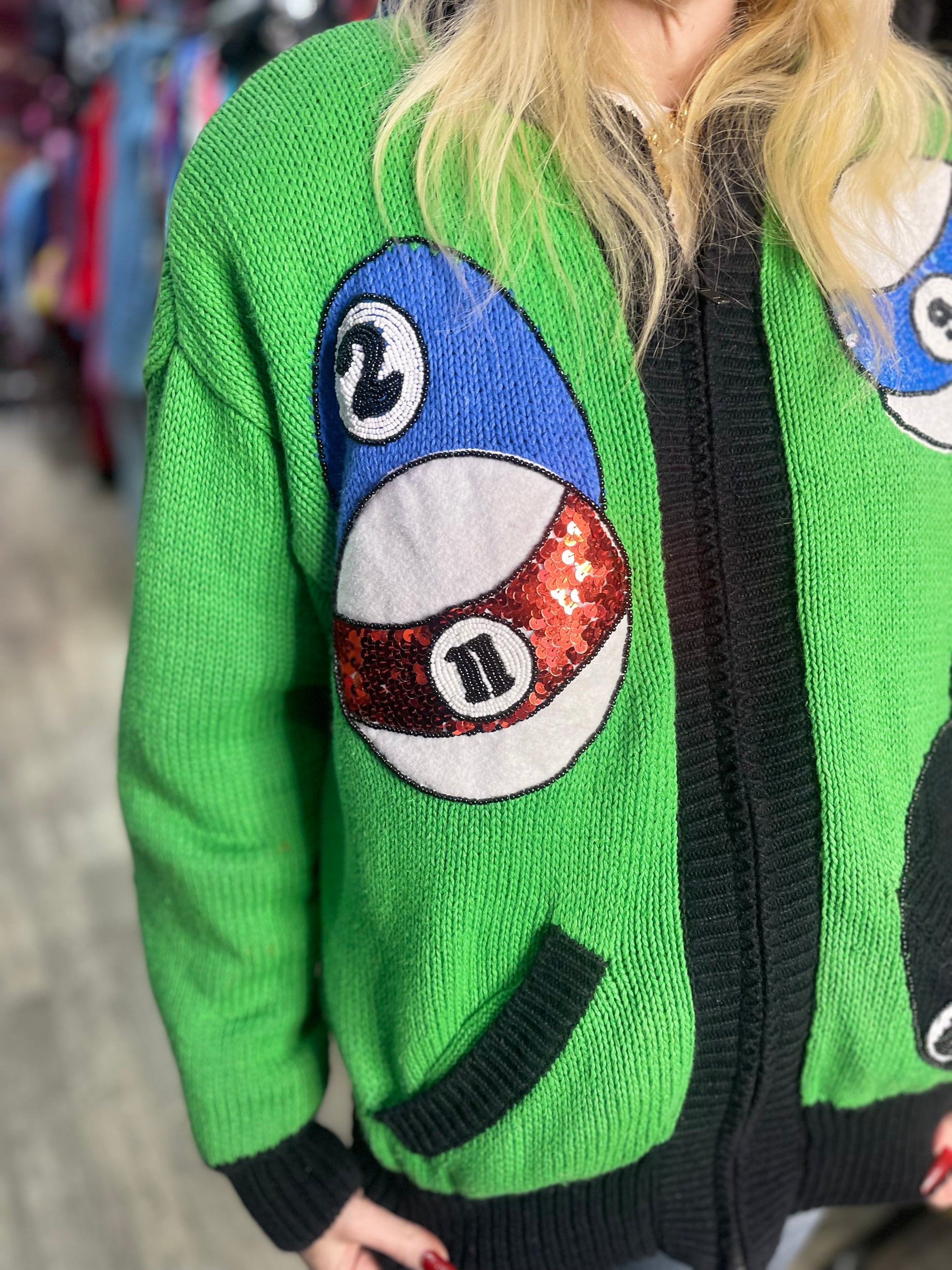 Vintage 90s Billiards Sweater Jacket - Spark Pretty