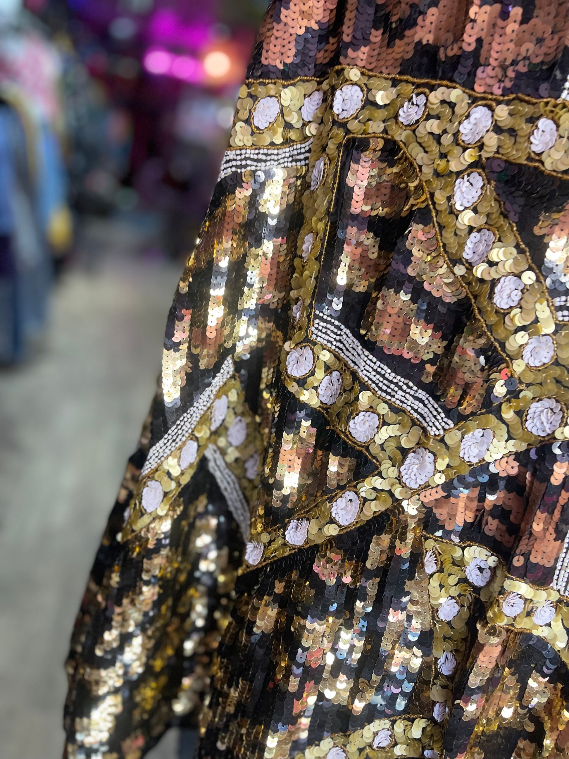 Vintage 80s Sequin Encrusted Gold Kimono Jacket - Spark Pretty