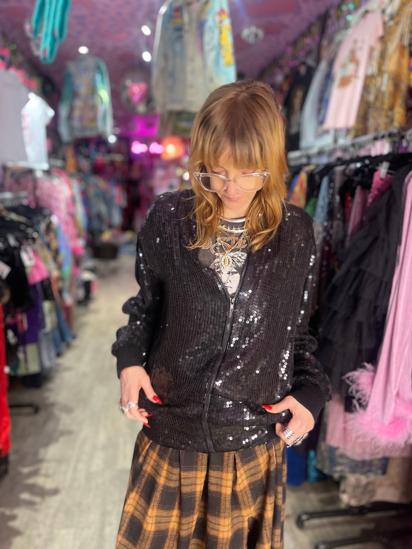 80s Sequin Jaguar Bomber Jacket - Spark Pretty