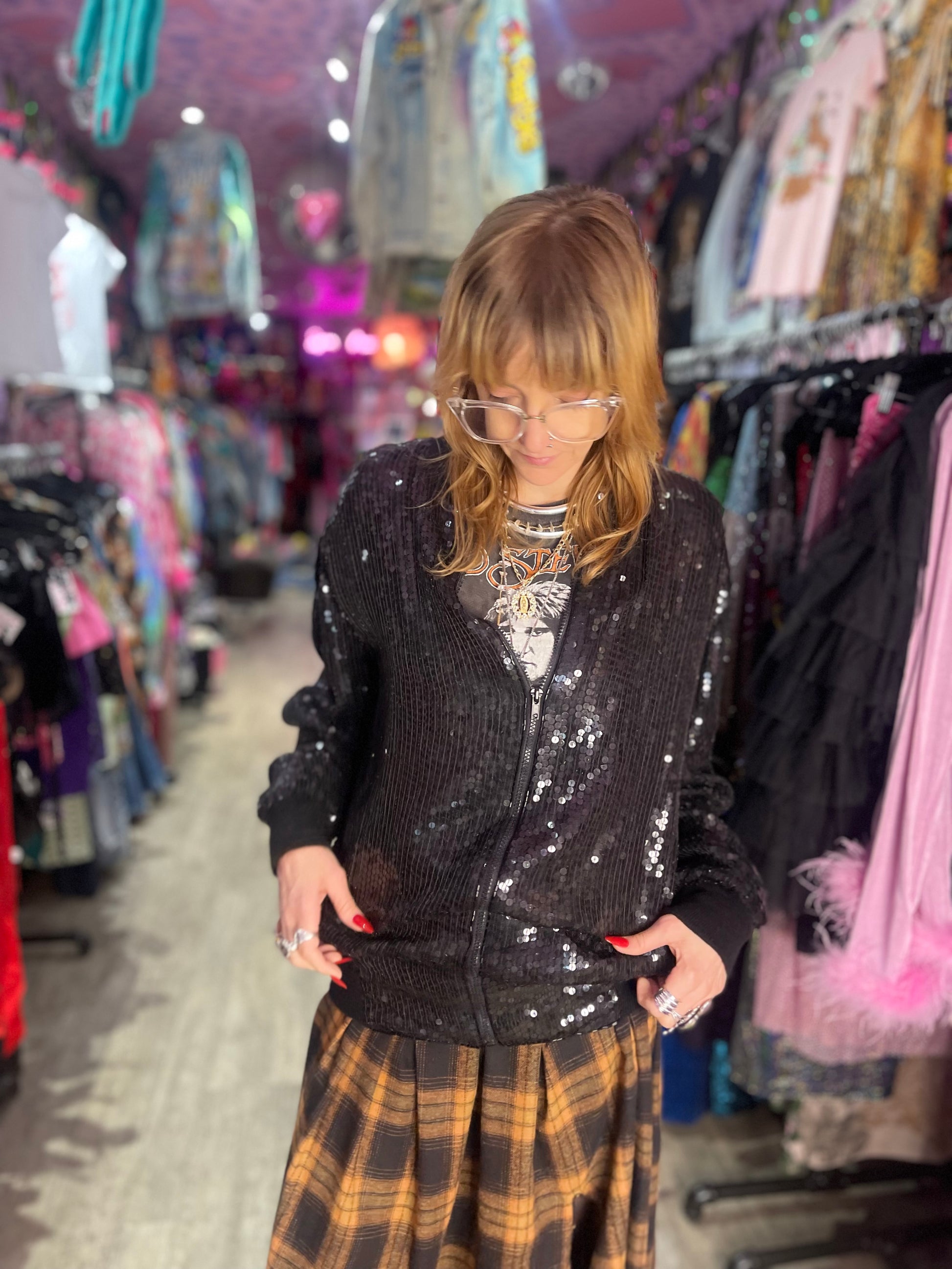 80s Sequin Jaguar Bomber Jacket - Spark Pretty