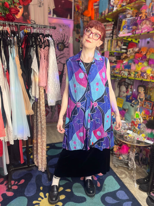 Vintage 90s Colorful Batik Celestial Tunic