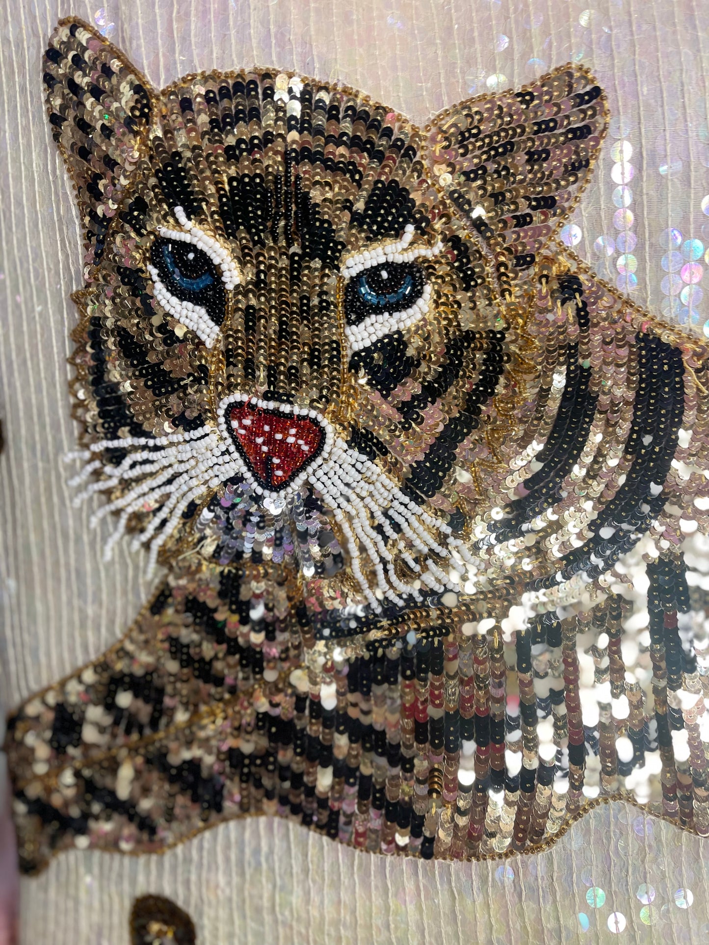 Vintage 80s Sequin Tiger Blouse